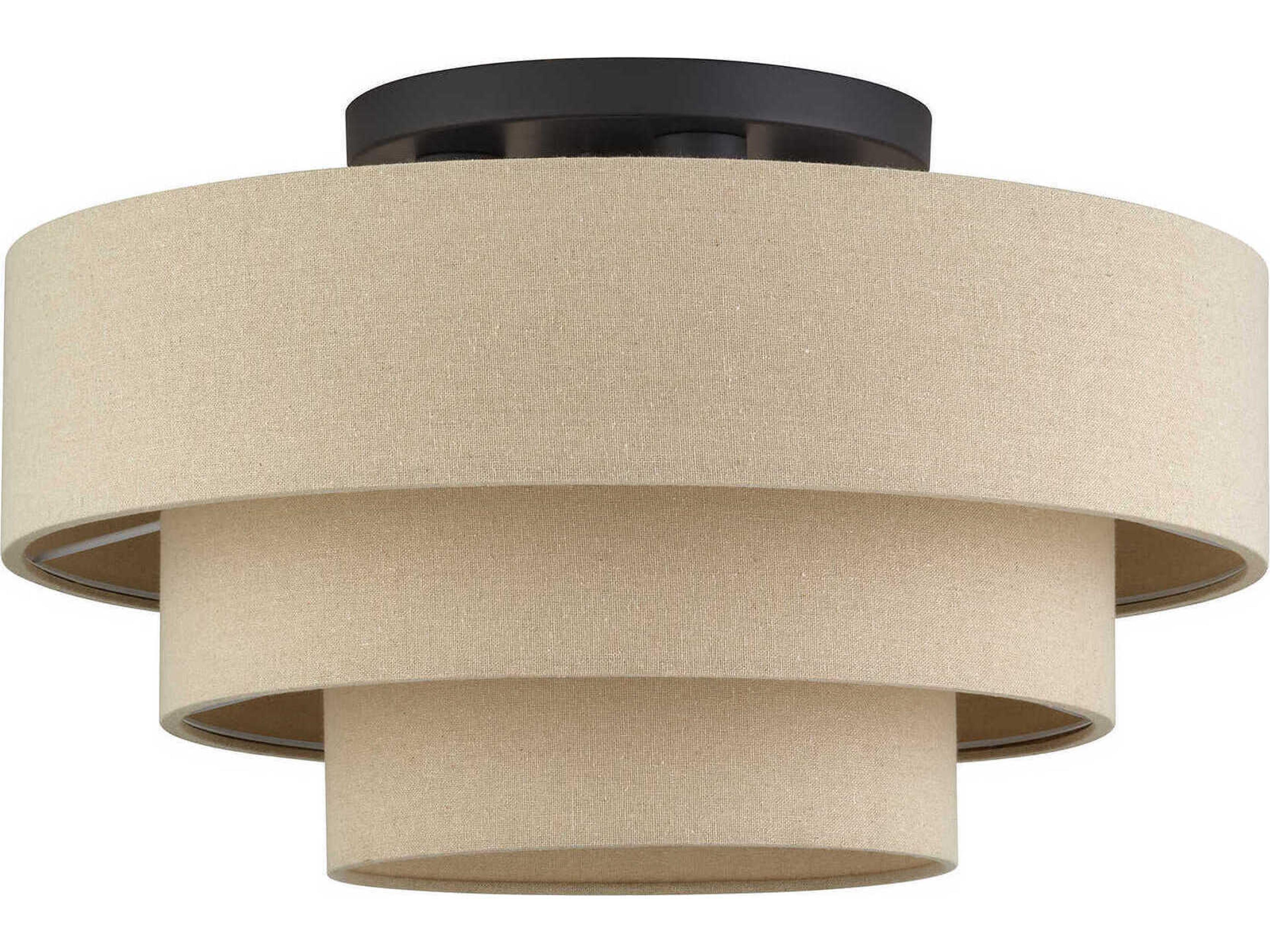 Livex Lighting Bellingham 4-Light Bronze Drum Semi Flush Mount