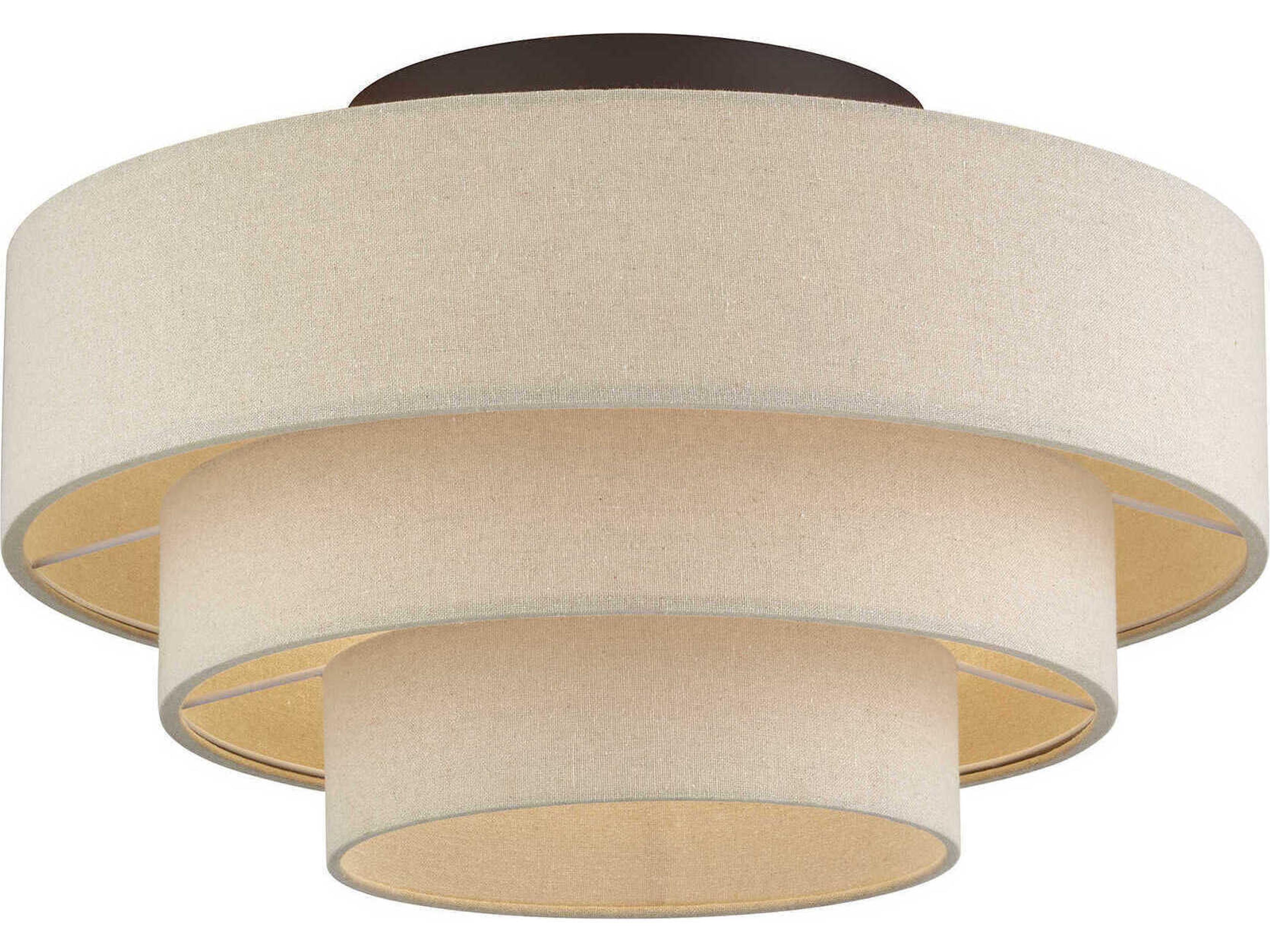 Livex Lighting Bellingham 4-Light Bronze Drum Semi Flush Mount