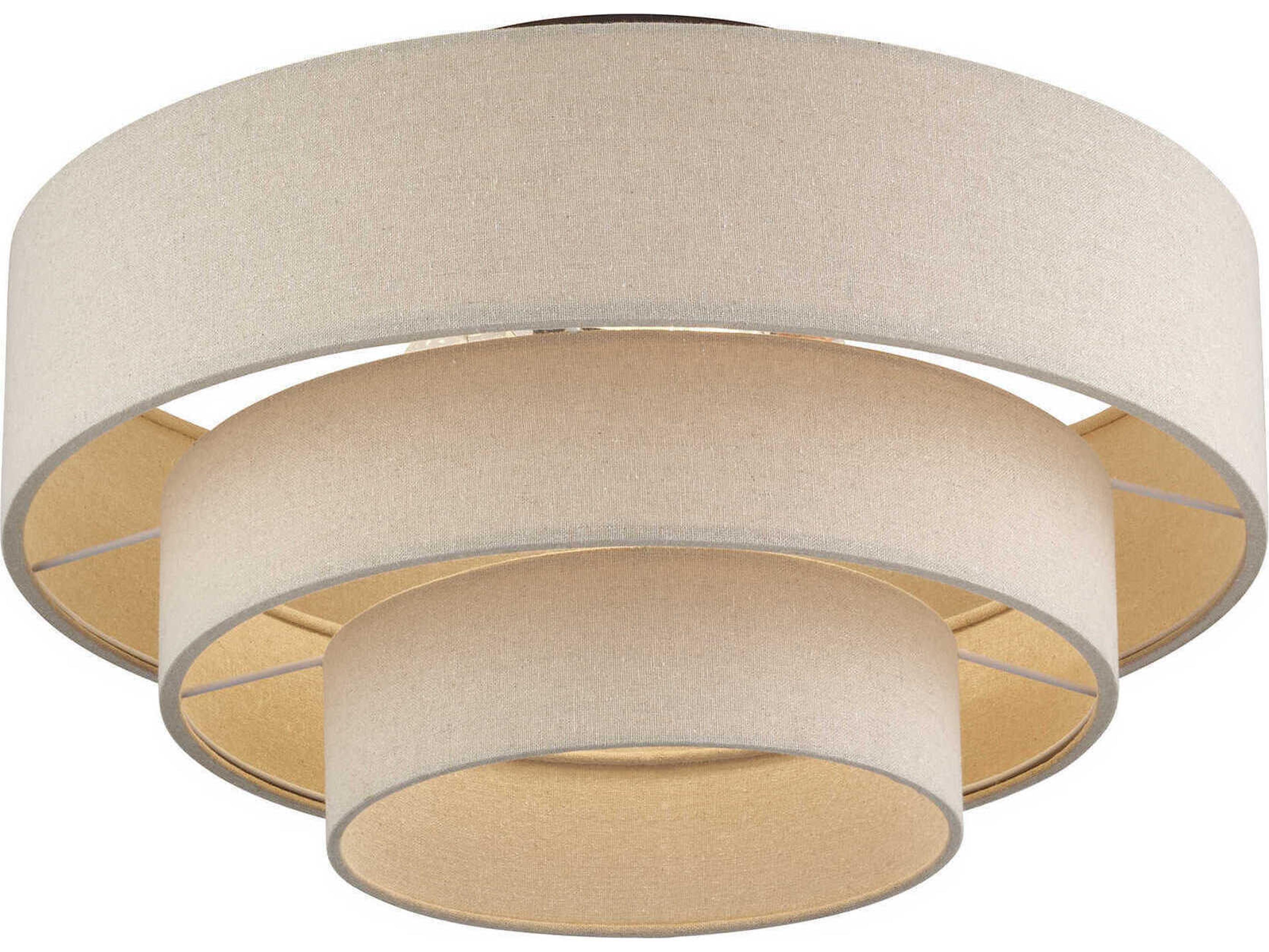 Livex Lighting Bellingham 4-Light Bronze Drum Semi Flush Mount