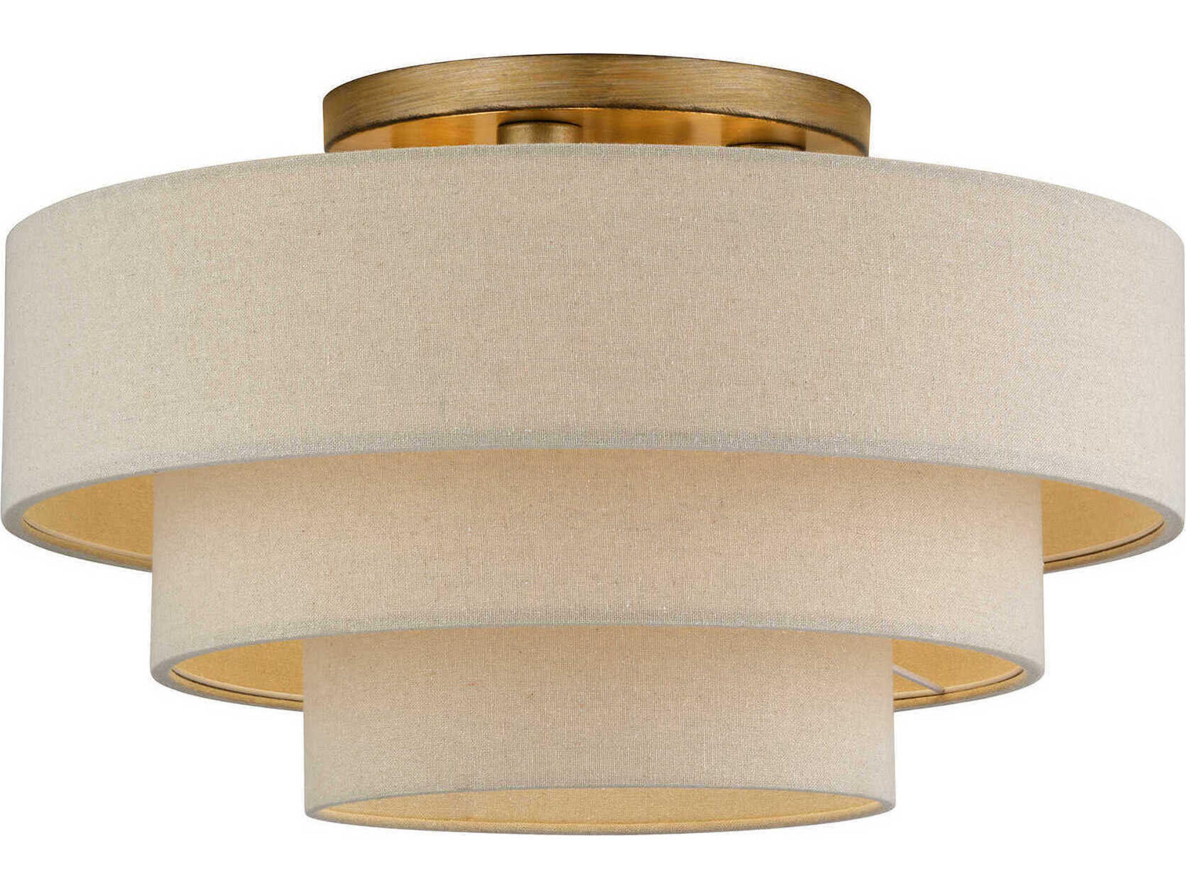 Bellingham 4-Light Antique Gold Leaf Drum Semi Flush Mount