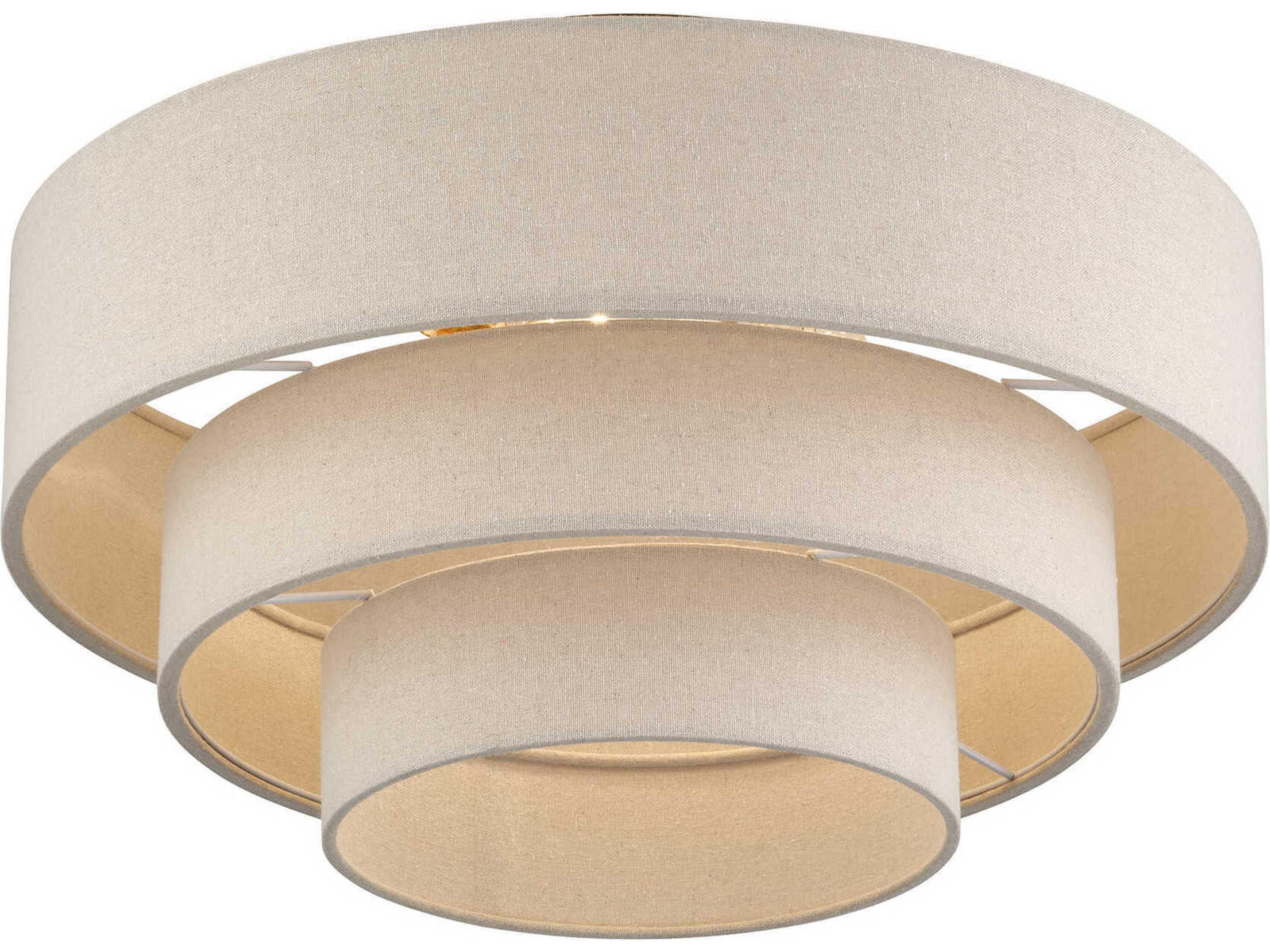 Livex Lighting Bellingham 4-Light Antique Gold Leaf Drum Semi Flush Mount