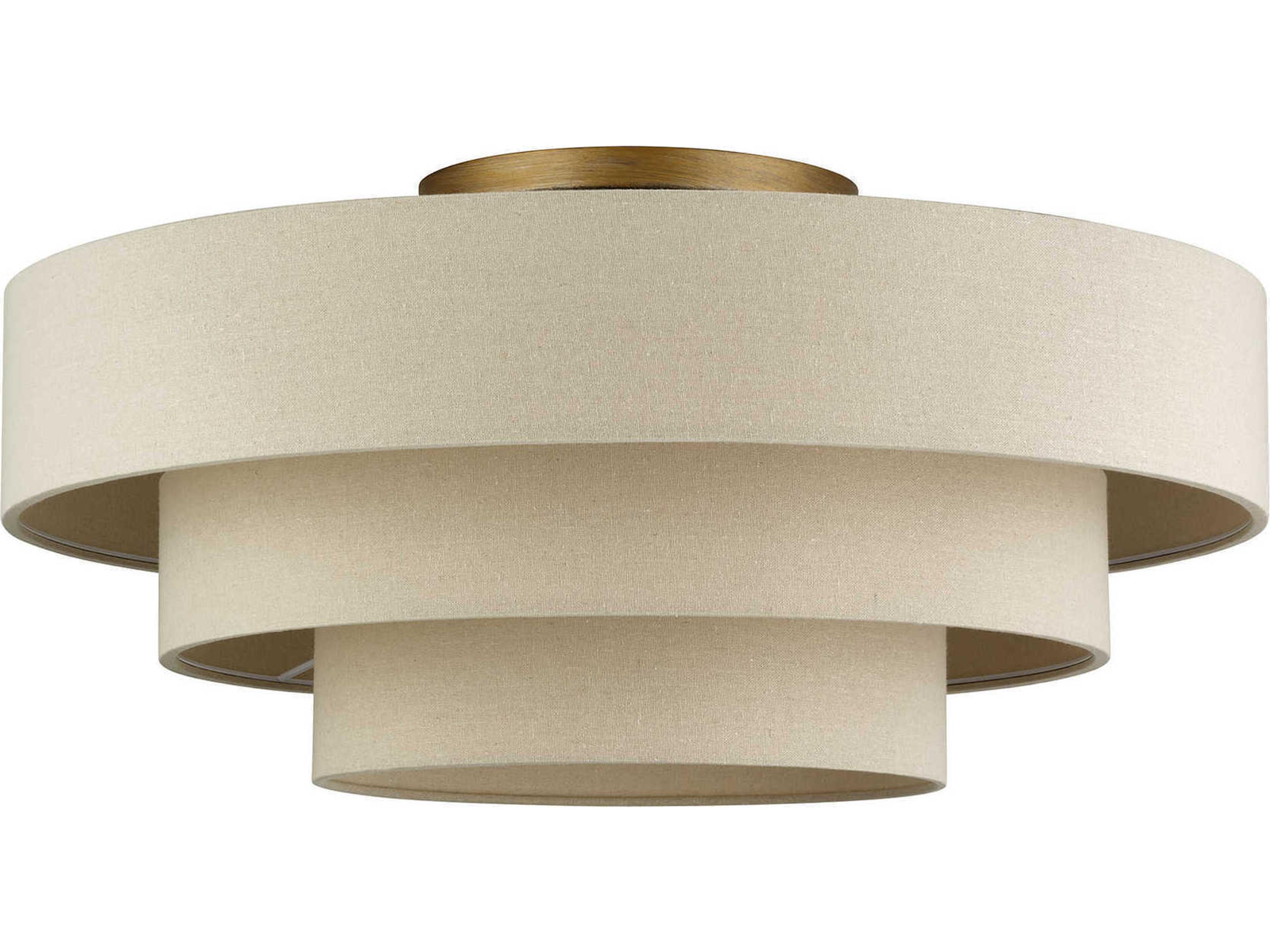 Livex Lighting Bellingham 5-Light Antique Gold Leaf Drum Semi Flush Mount