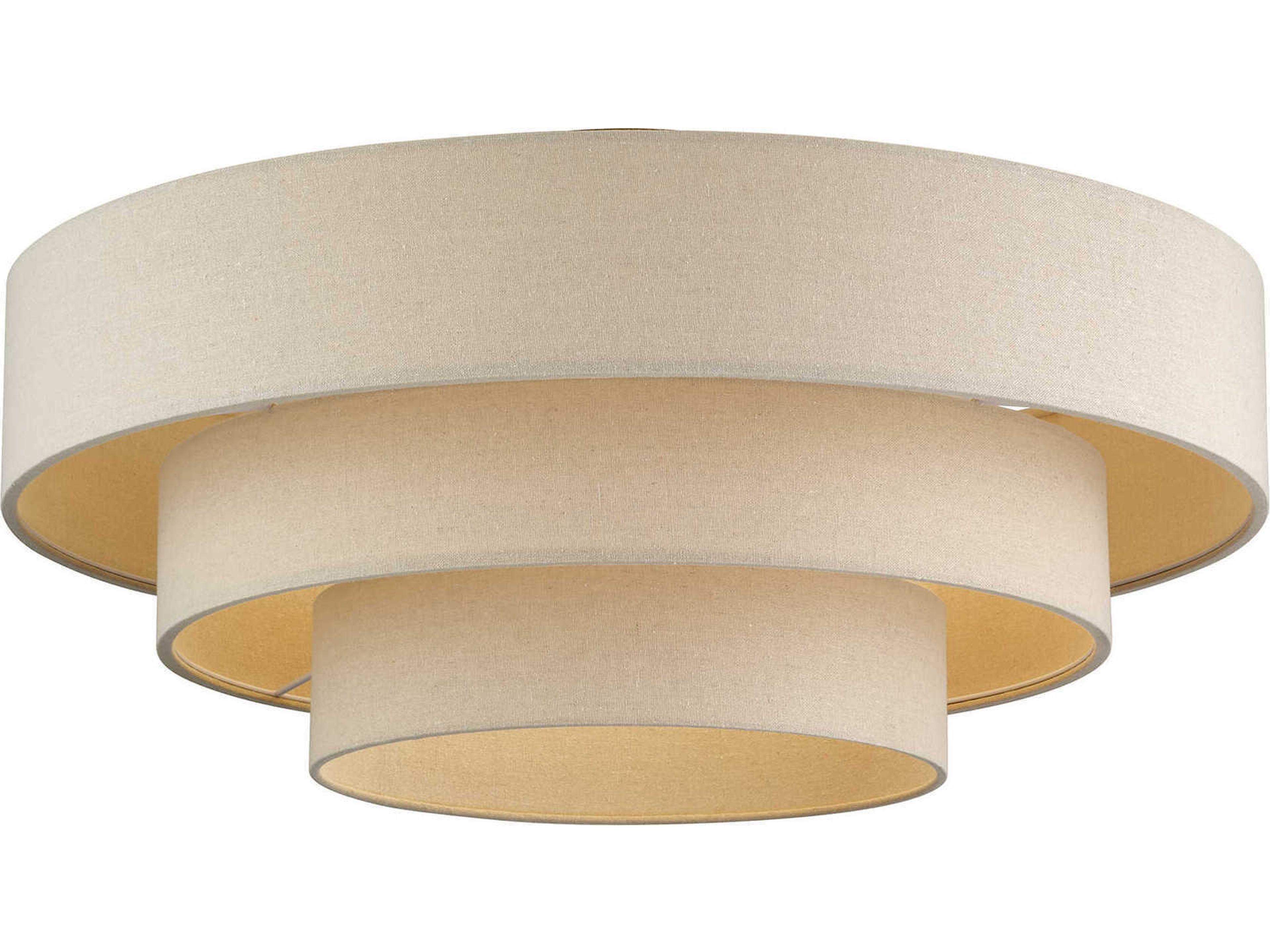 Livex Lighting Bellingham 5-Light Antique Gold Leaf Drum Semi Flush Mount