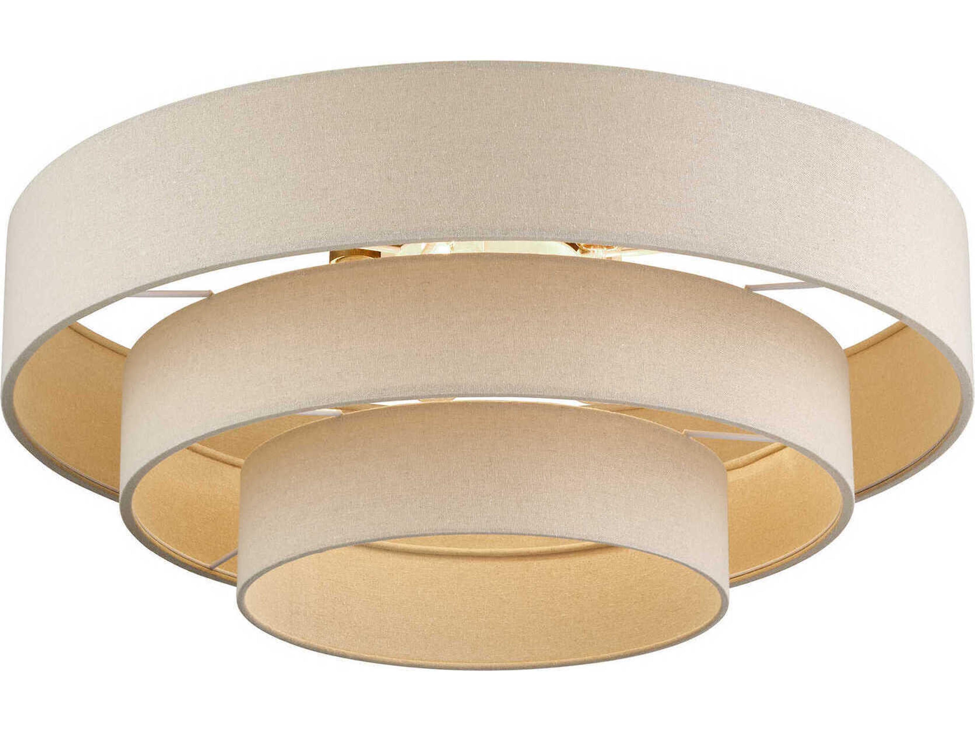Livex Lighting Bellingham 5-Light Antique Gold Leaf Drum Semi Flush Mount