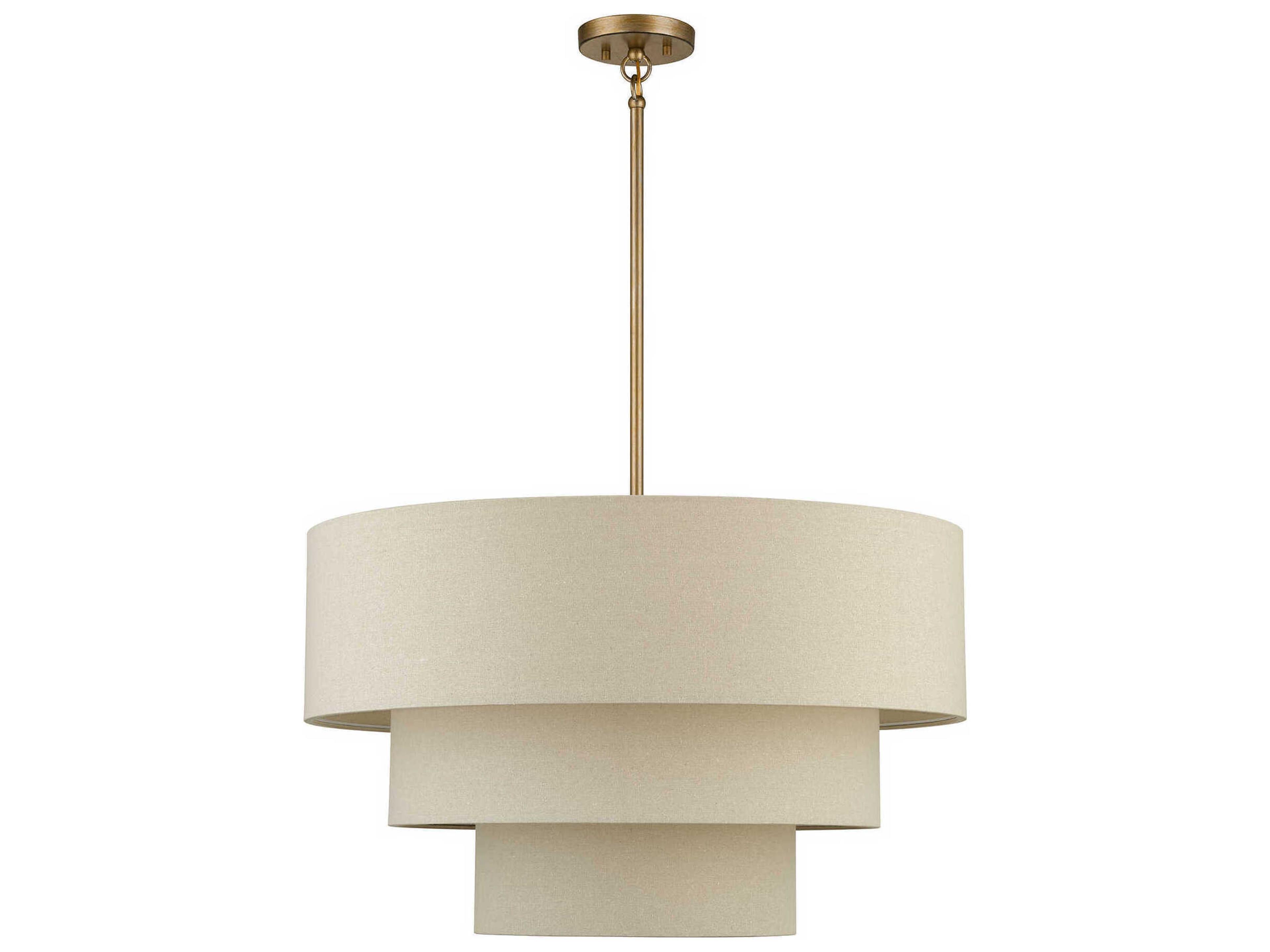 Livex Lighting Bellingham 5-Light Antique Gold Leaf Drum Pendant