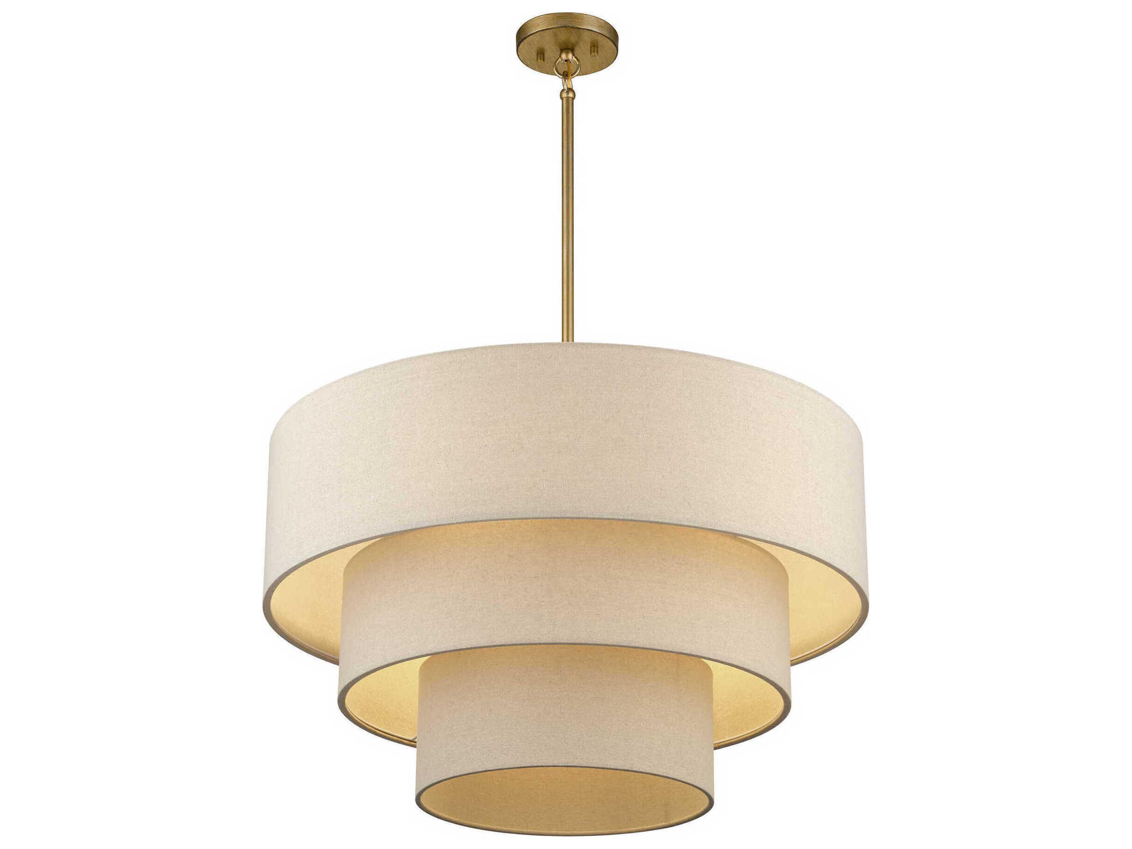 Livex Lighting Bellingham 5-Light Antique Gold Leaf Drum Pendant