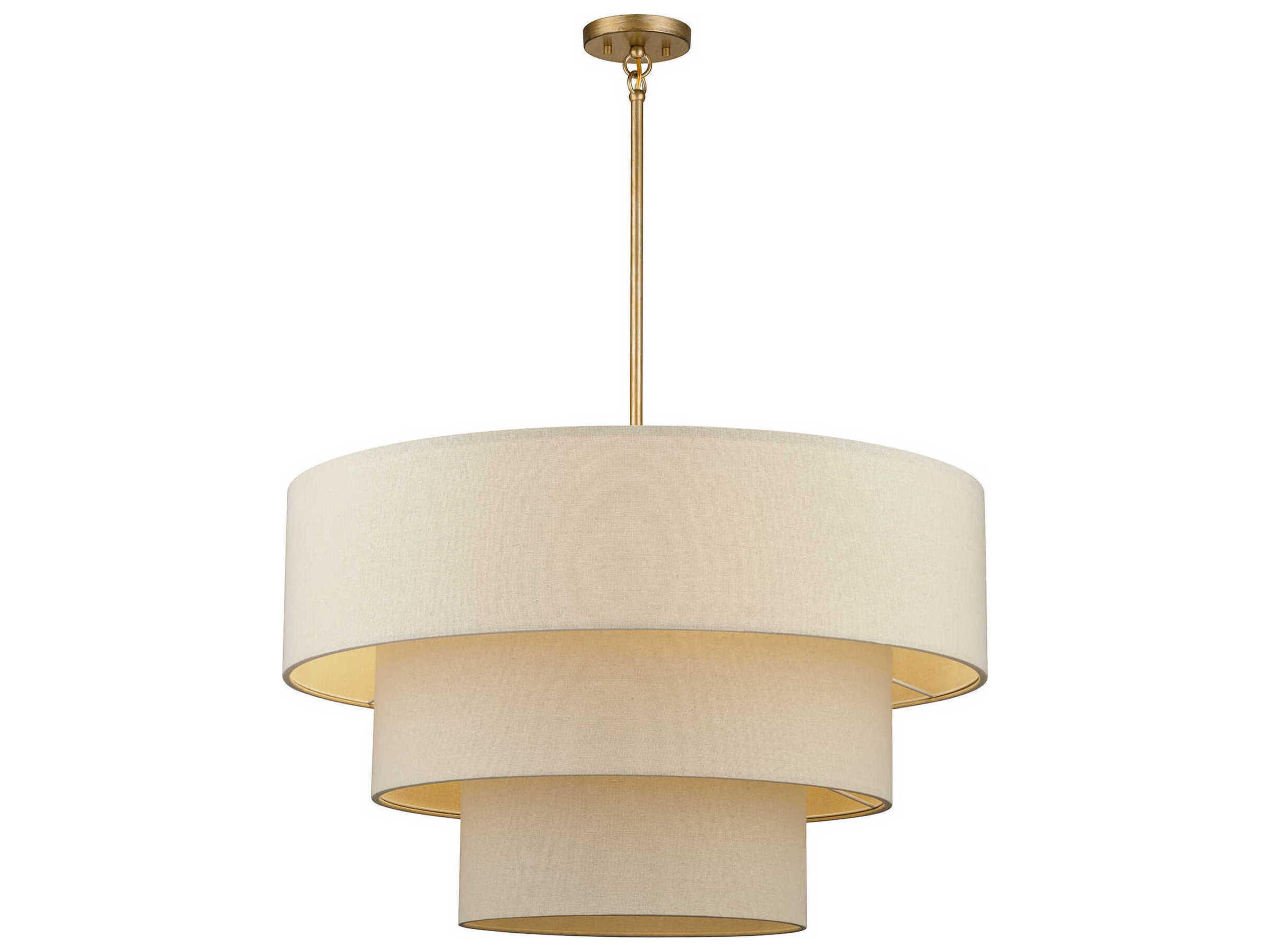 Livex Lighting Bellingham 8-Light Antique Gold Leaf Drum Pendant