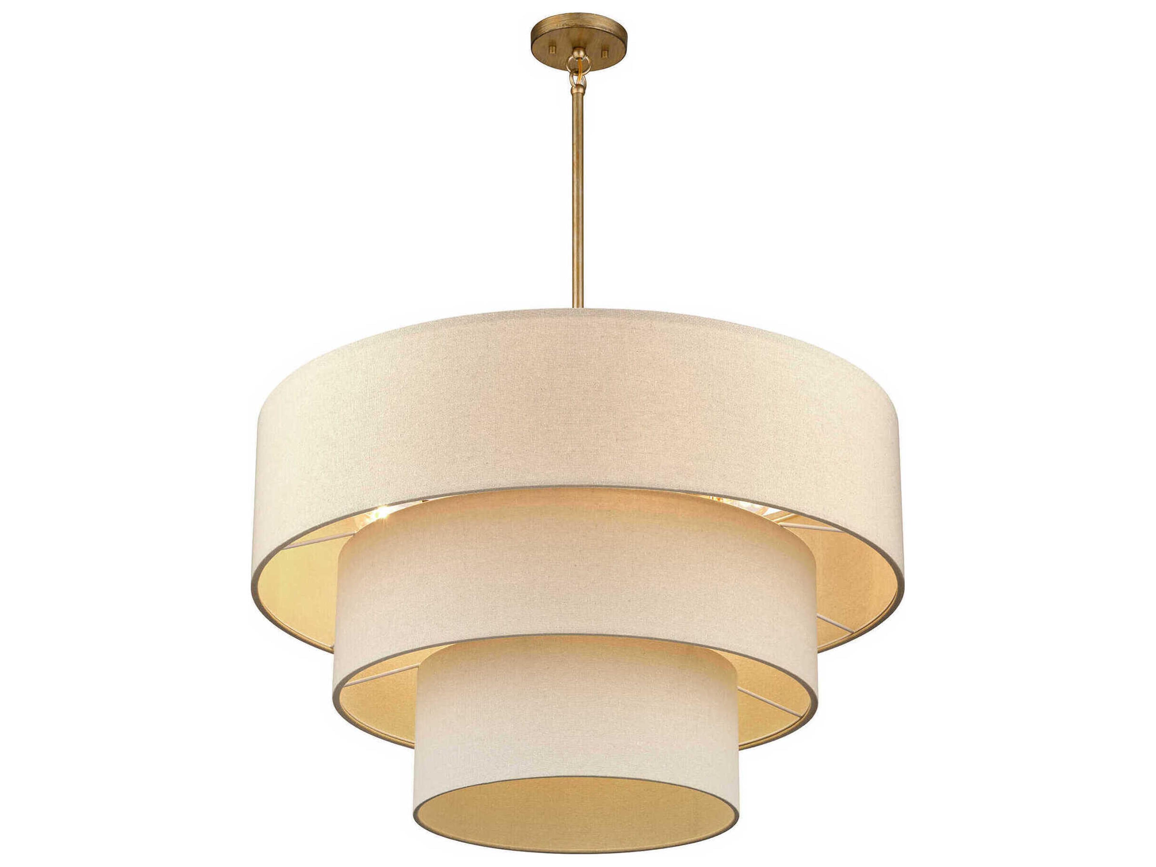 Livex Lighting Bellingham 8-Light Antique Gold Leaf Drum Pendant