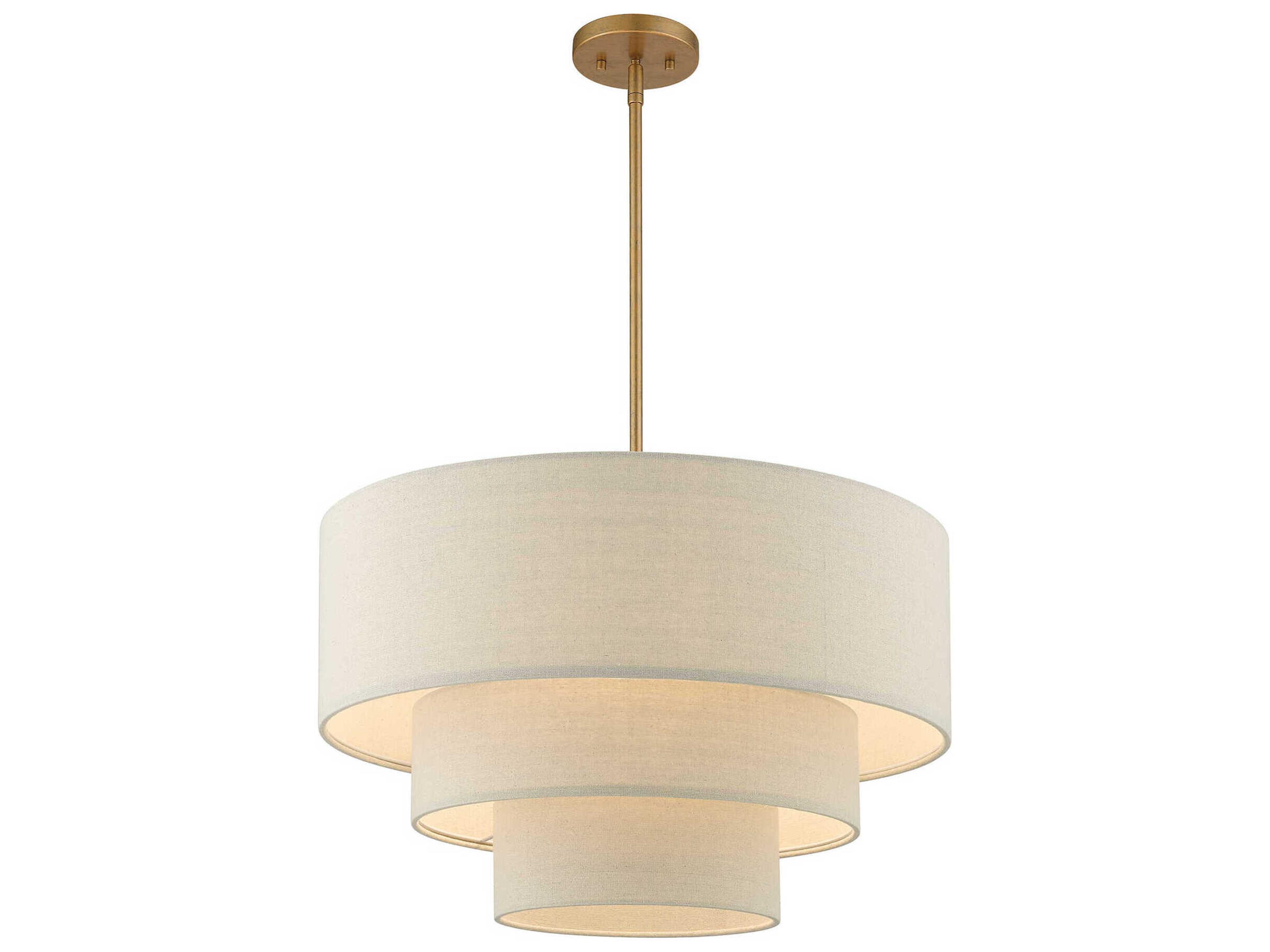 Livex Lighting Bellingham 4-Light Antique Gold Leaf Tiered Pendant