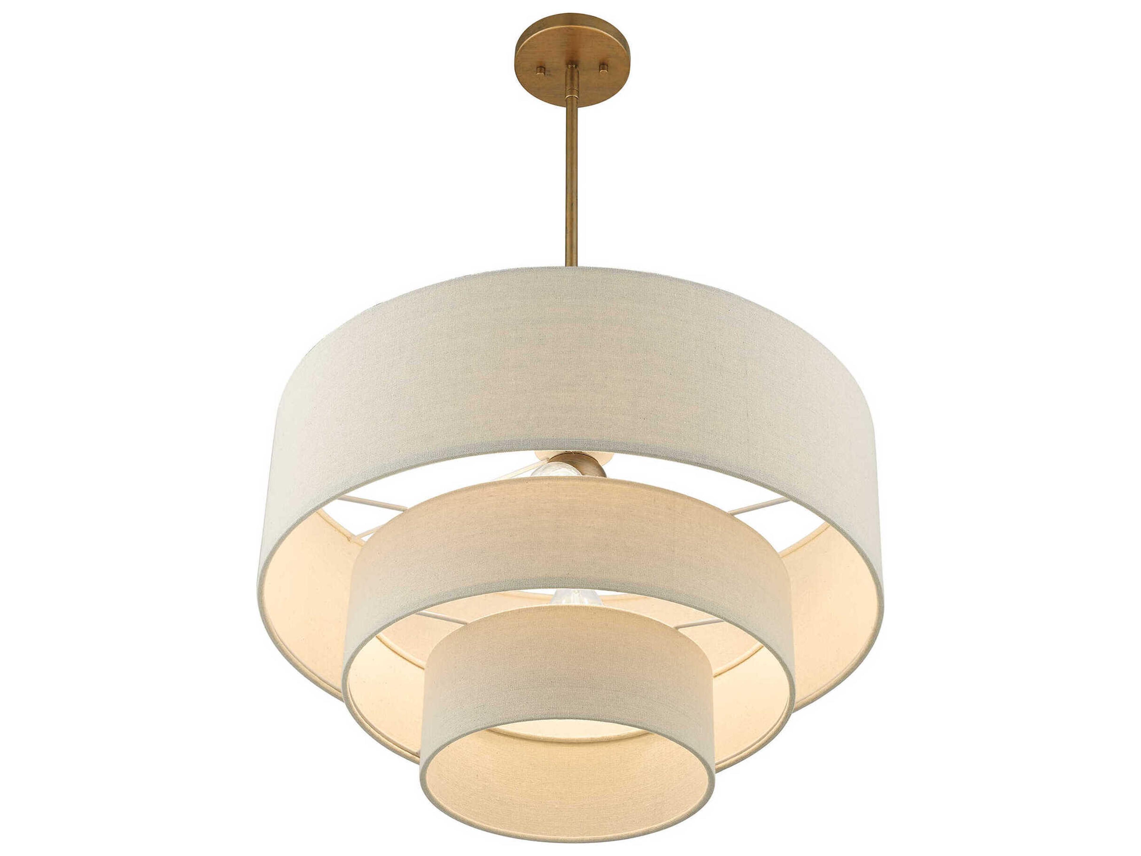 Livex Lighting Bellingham 4-Light Antique Gold Leaf Tiered Pendant