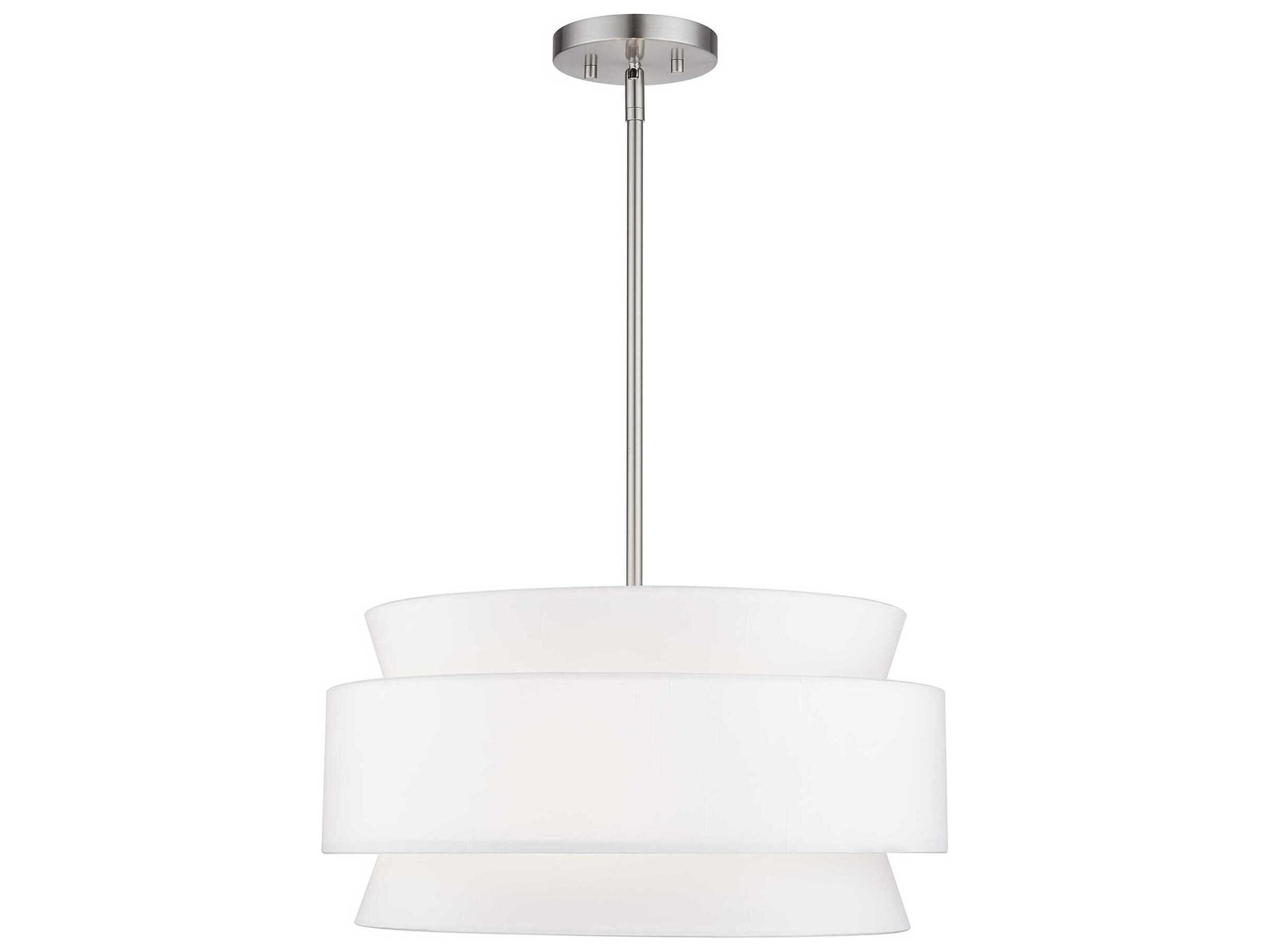 Livex Lighting Fontana 4-Light Brushed Nickel Drum Pendant