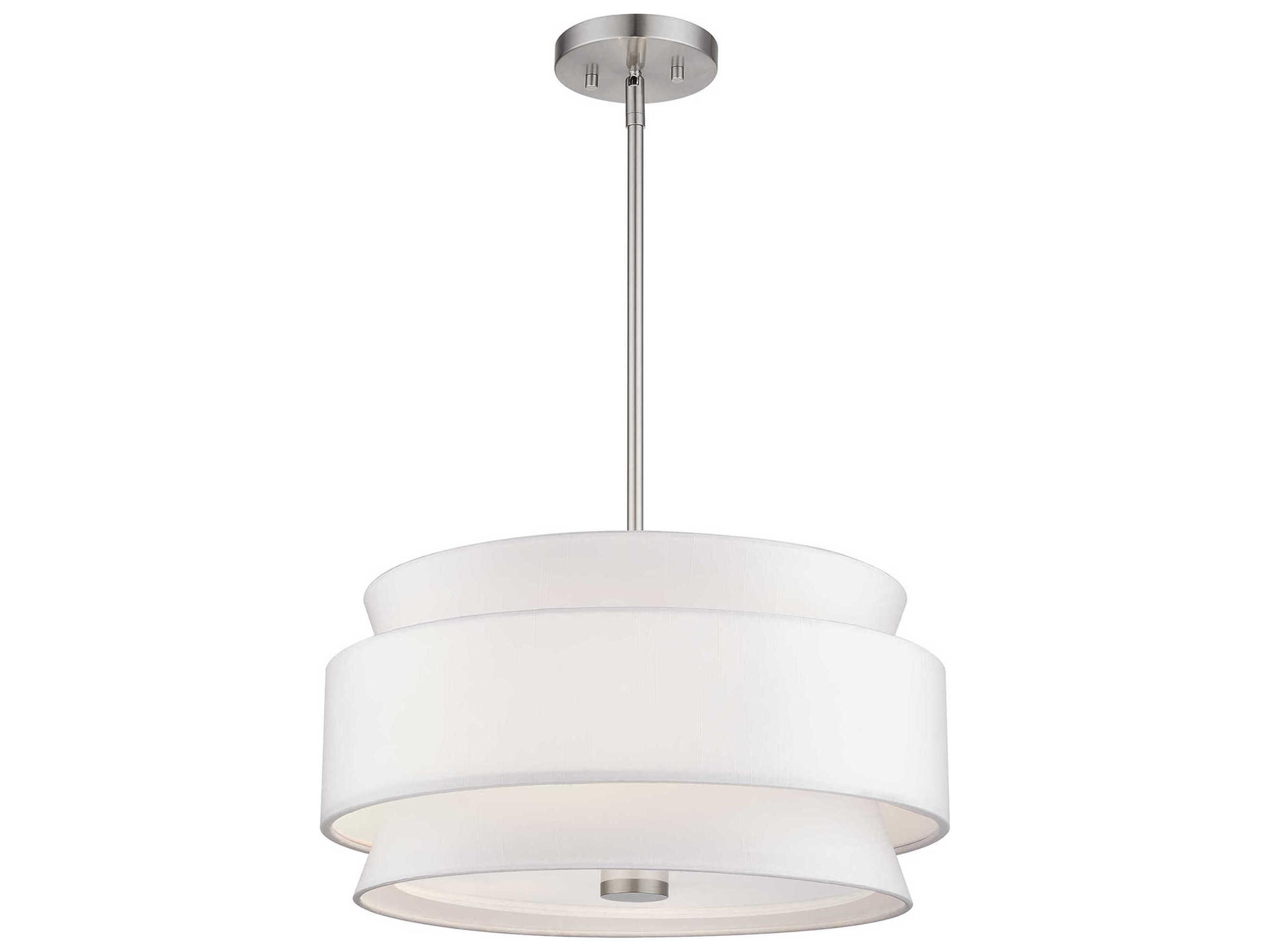 Livex Lighting Fontana 4-Light Brushed Nickel Drum Pendant