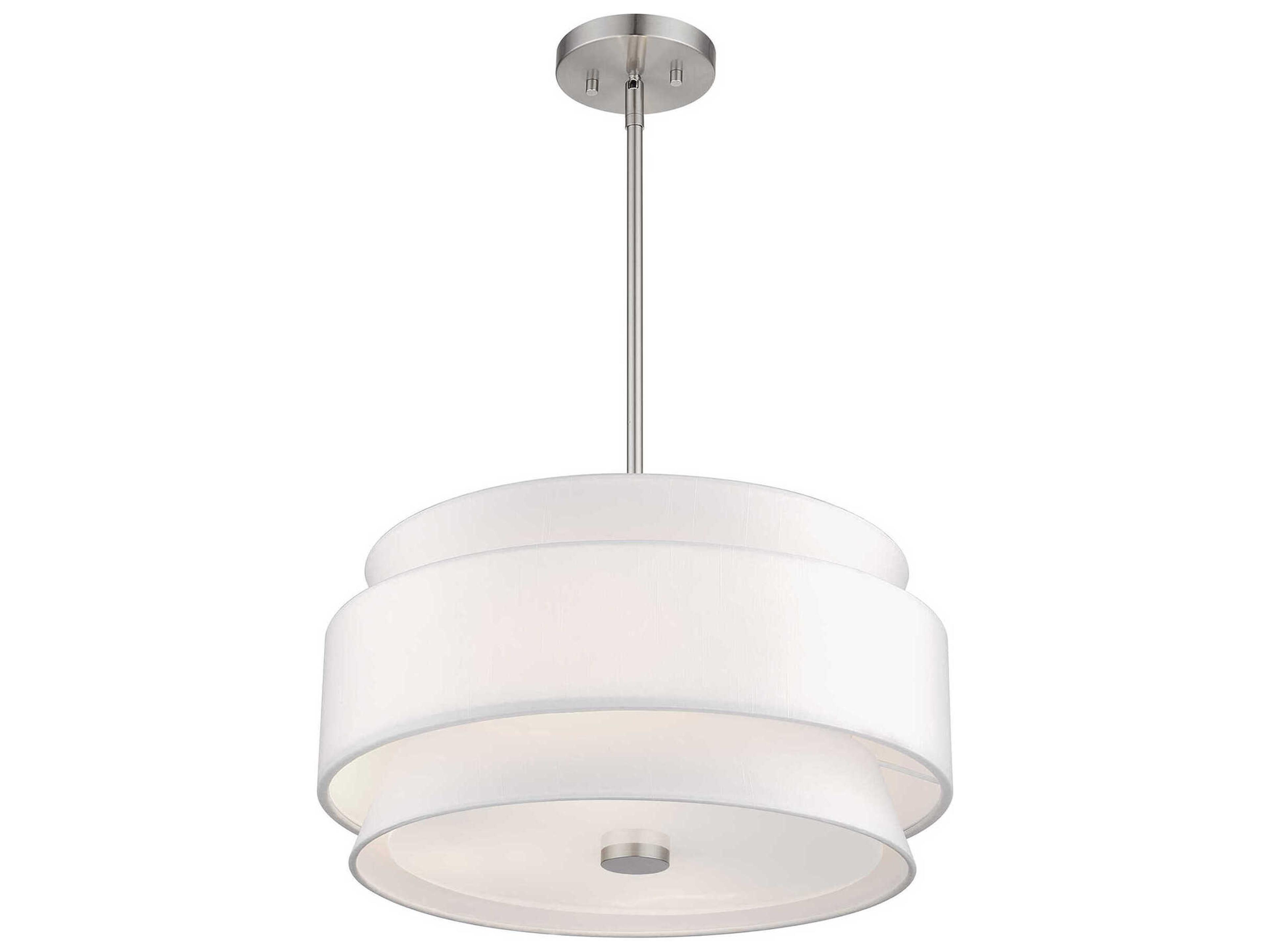Livex Lighting Fontana 4-Light Brushed Nickel Drum Pendant