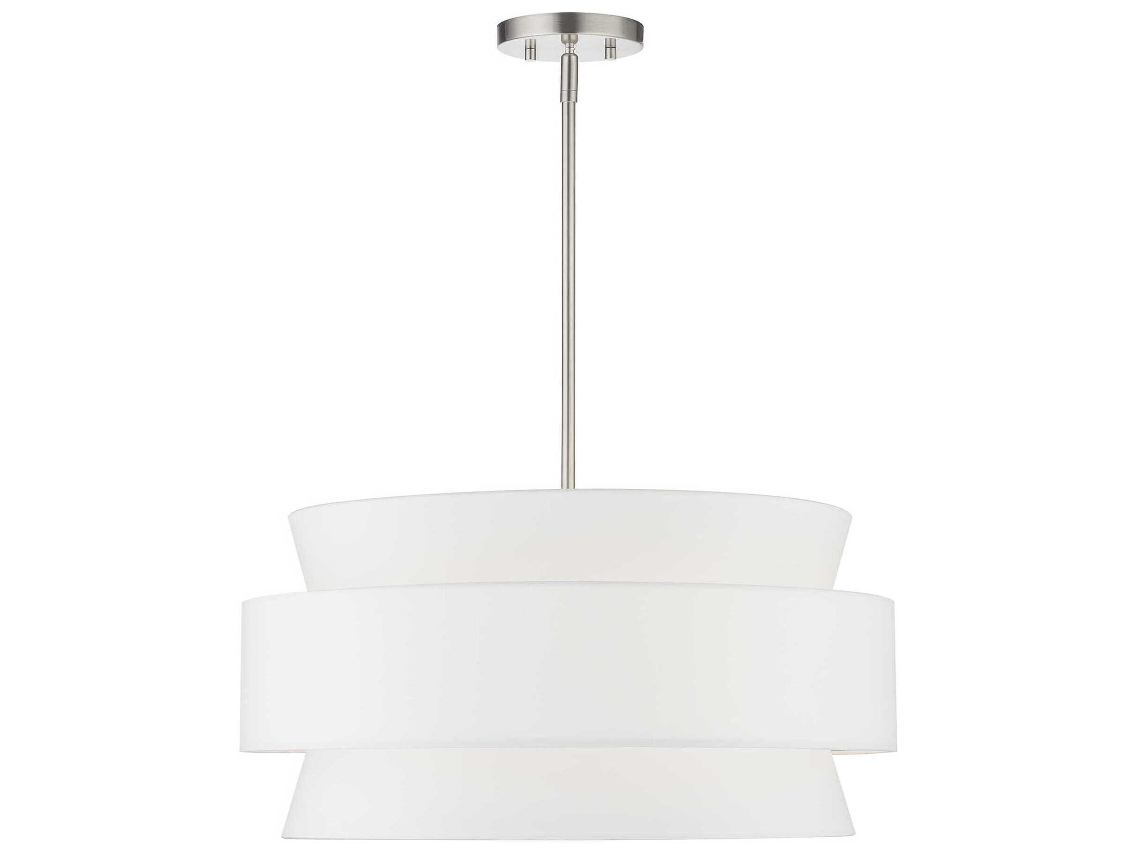 Livex Lighting Fontana 5-Light Brushed Nickel Drum Pendant