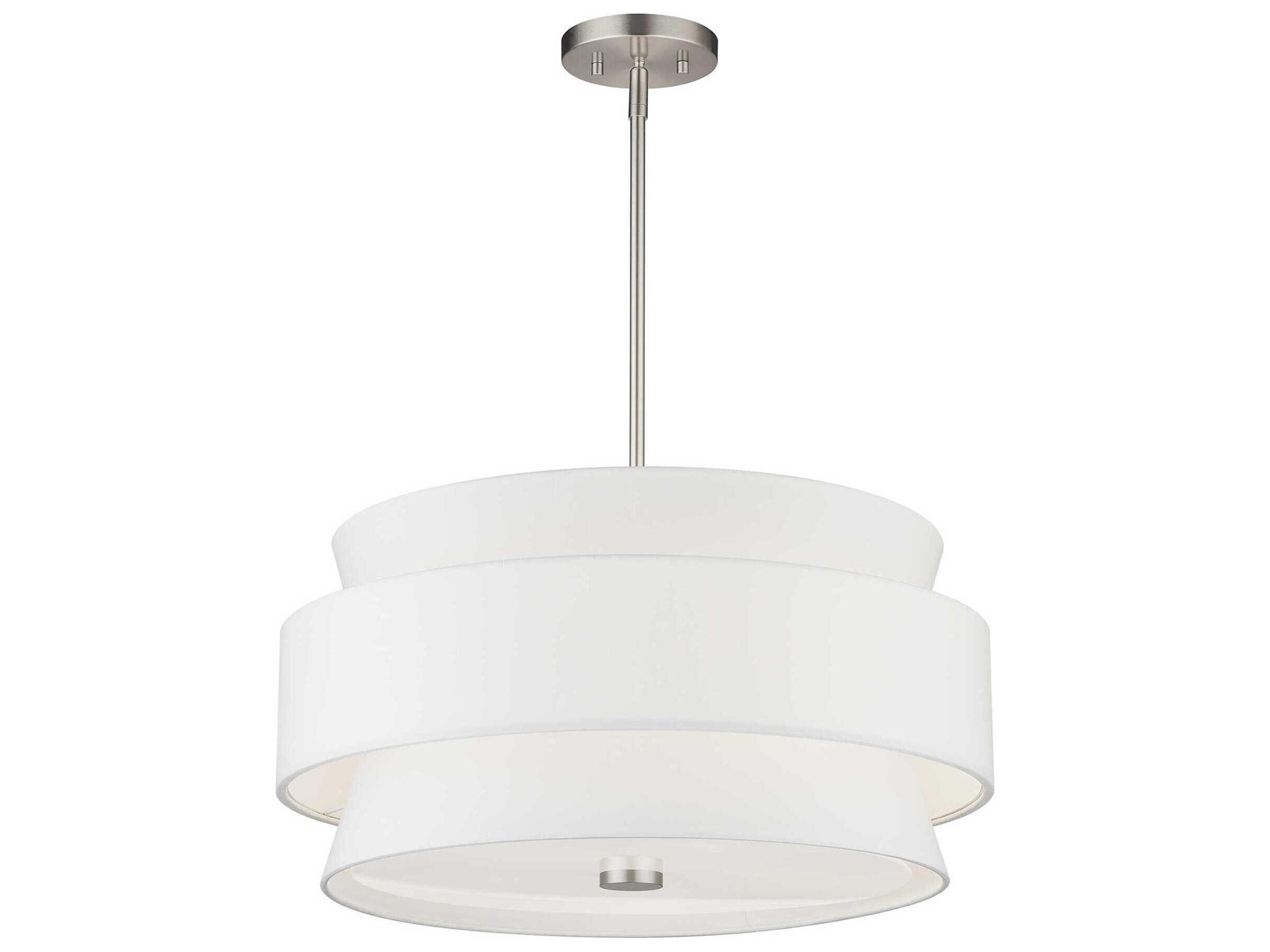 Livex Lighting Fontana 5-Light Brushed Nickel Drum Pendant
