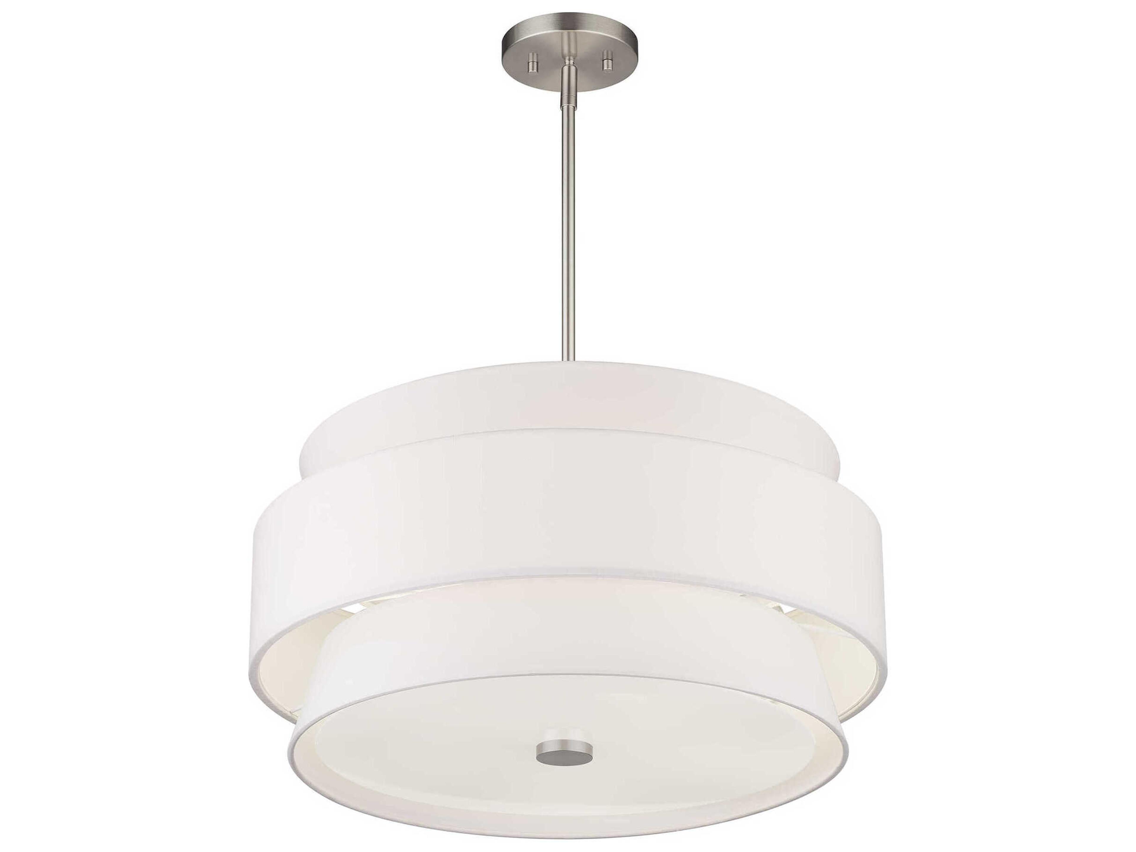 Livex Lighting Fontana 5-Light Brushed Nickel Drum Pendant