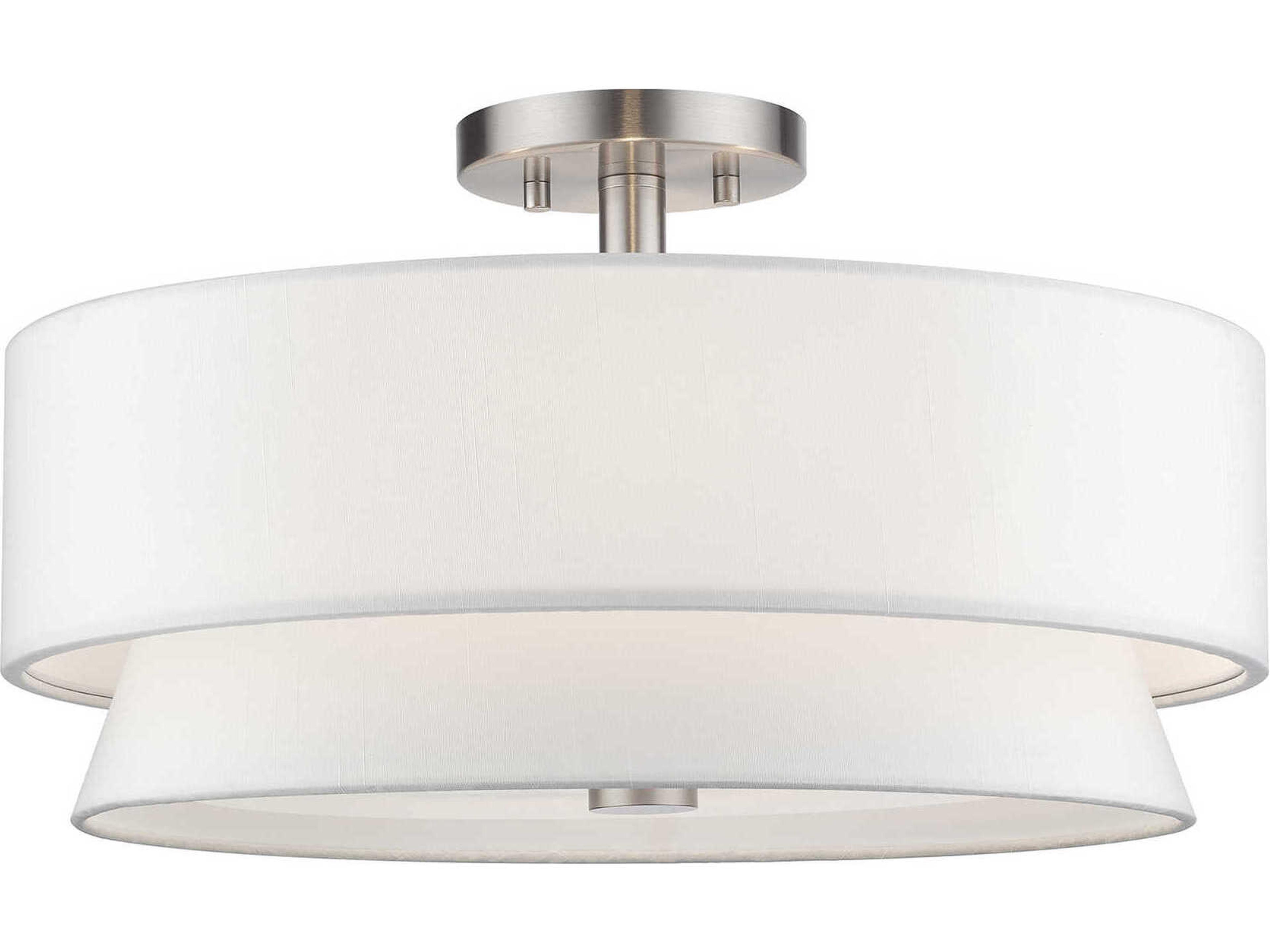 Fontana 4-Light Brushed Nickel Drum Semi Flush Mount