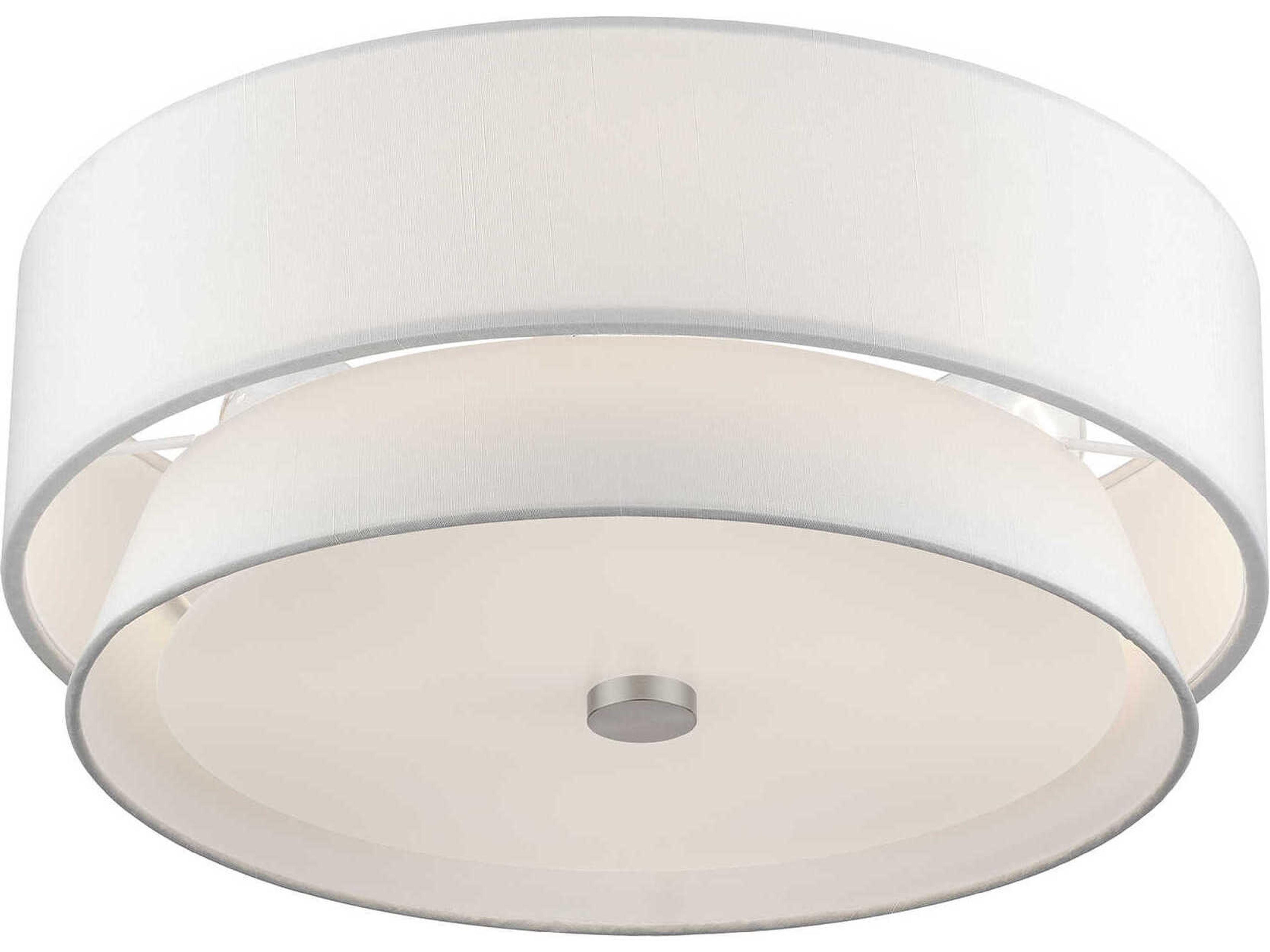Livex Lighting Fontana 4-Light Brushed Nickel Drum Semi Flush Mount