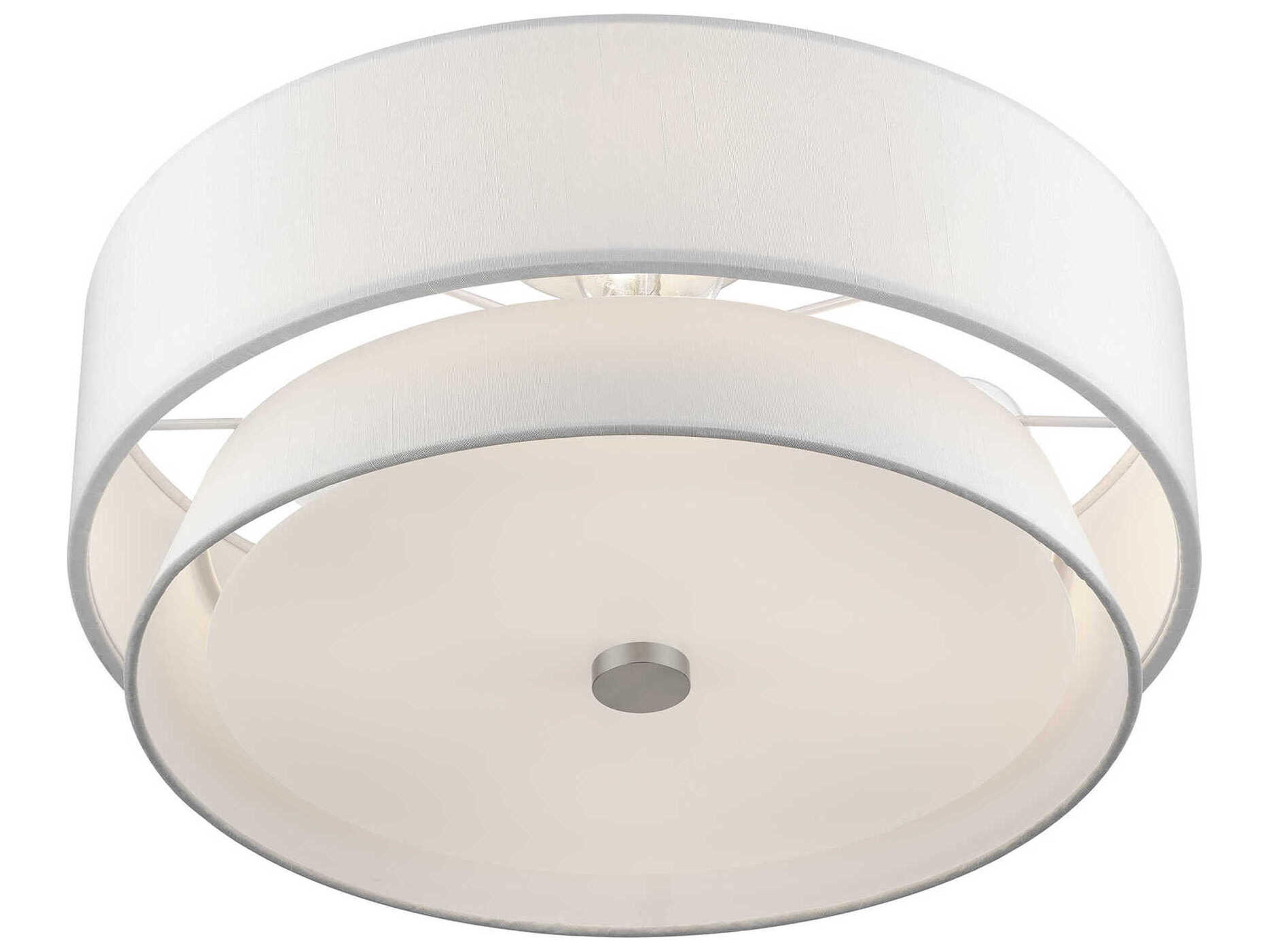 Livex Lighting Fontana 4-Light Brushed Nickel Drum Semi Flush Mount