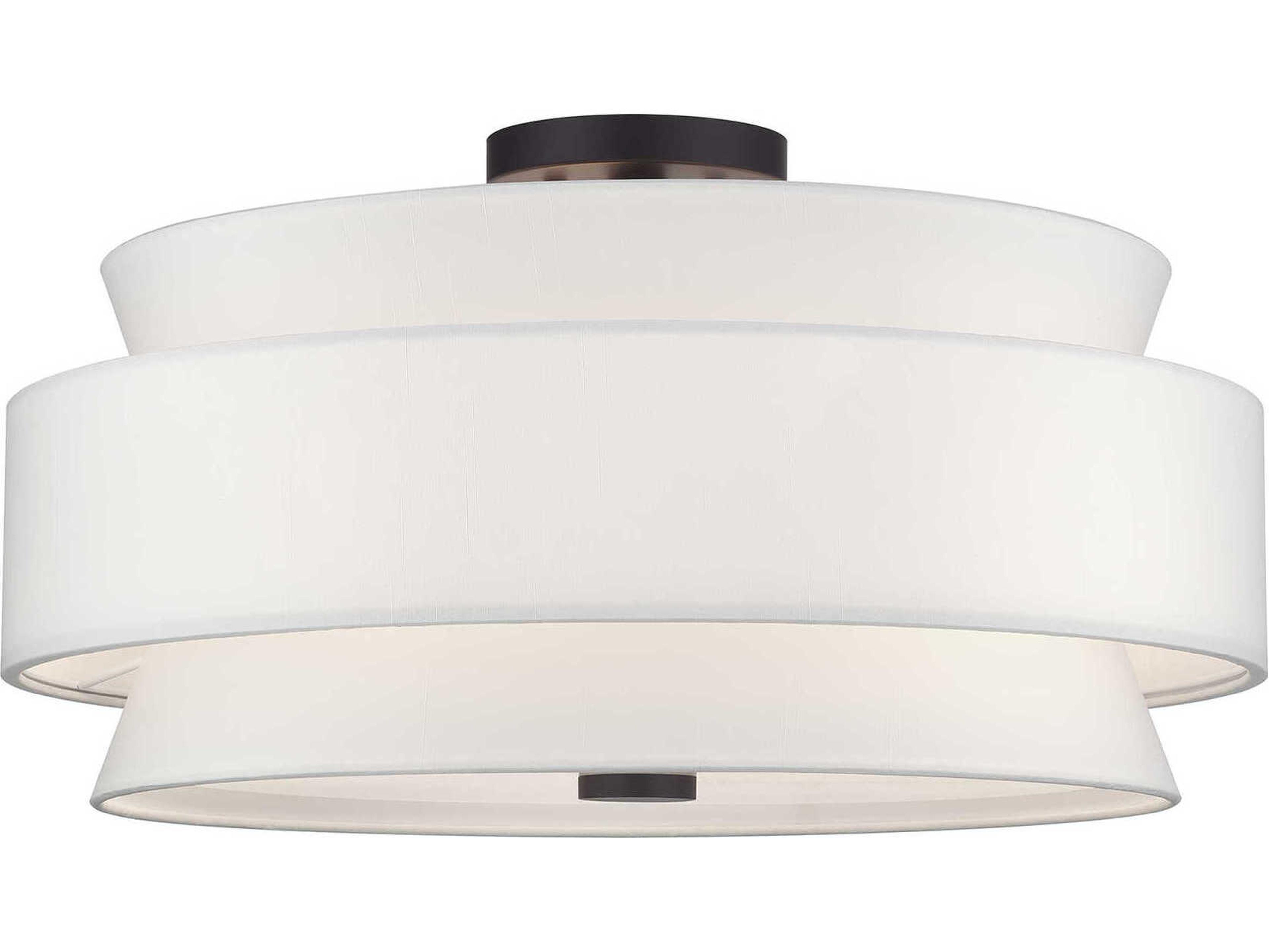 Fontana 5-Light Bronze Drum Semi Flush Mount