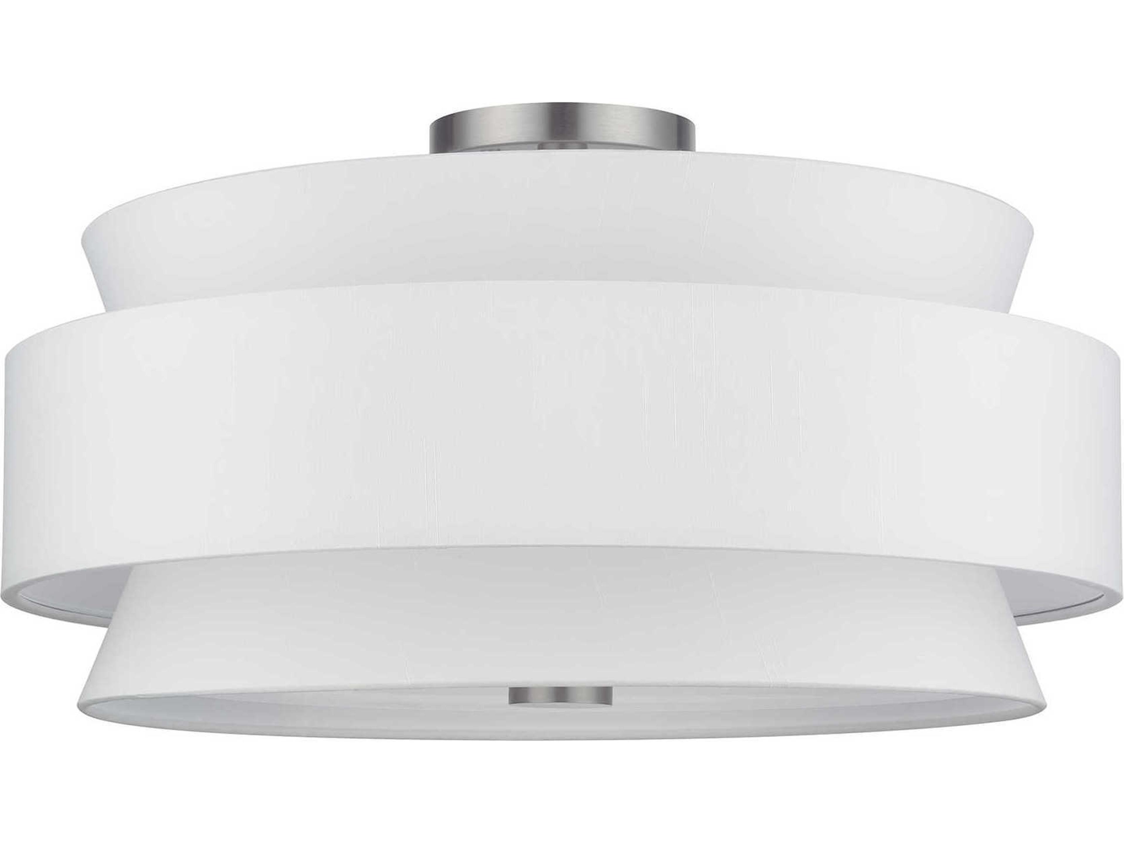 Livex Lighting Fontana 5-Light Brushed Nickel Drum Semi Flush Mount