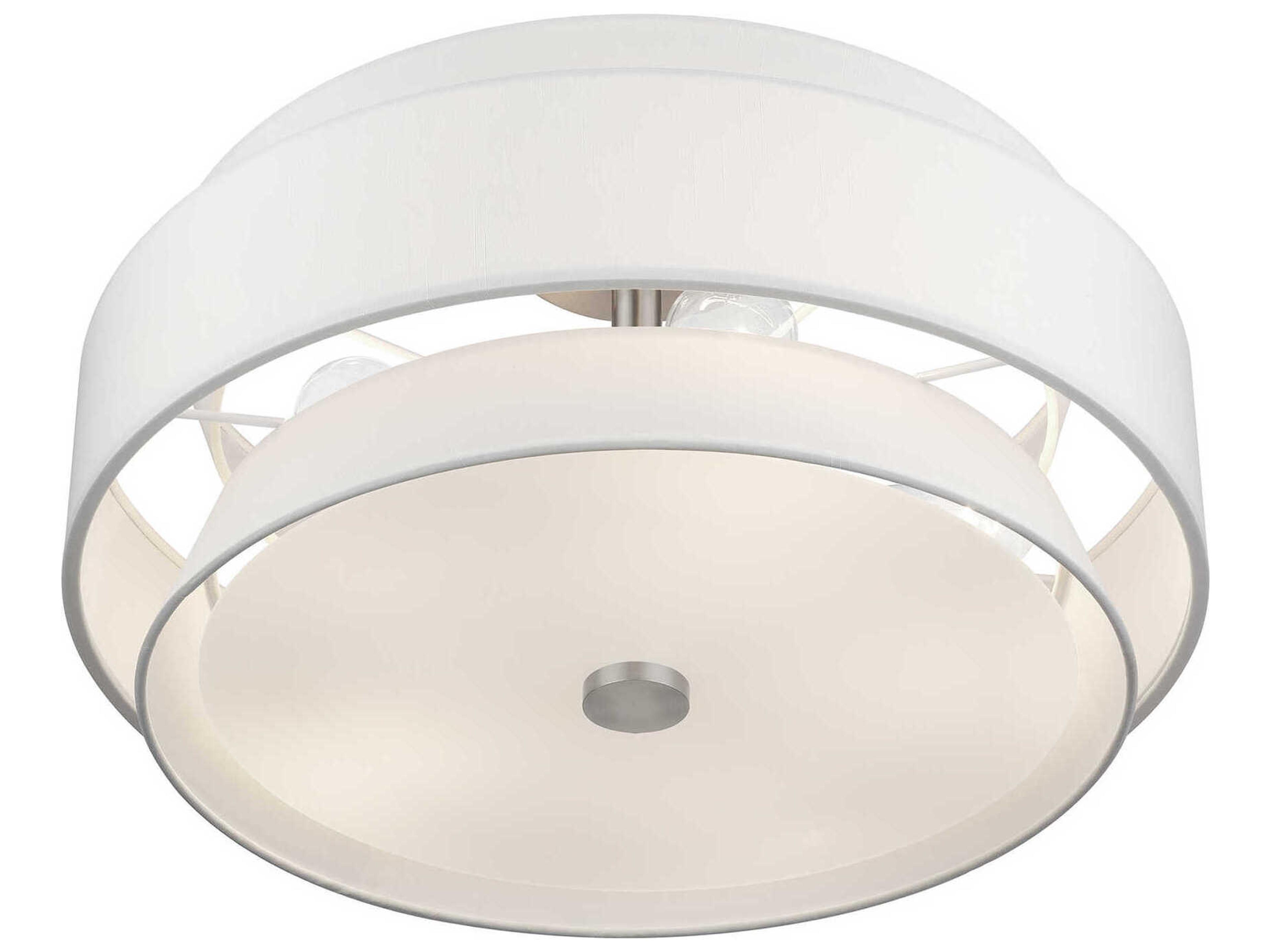 Livex Lighting Fontana 5-Light Brushed Nickel Drum Semi Flush Mount