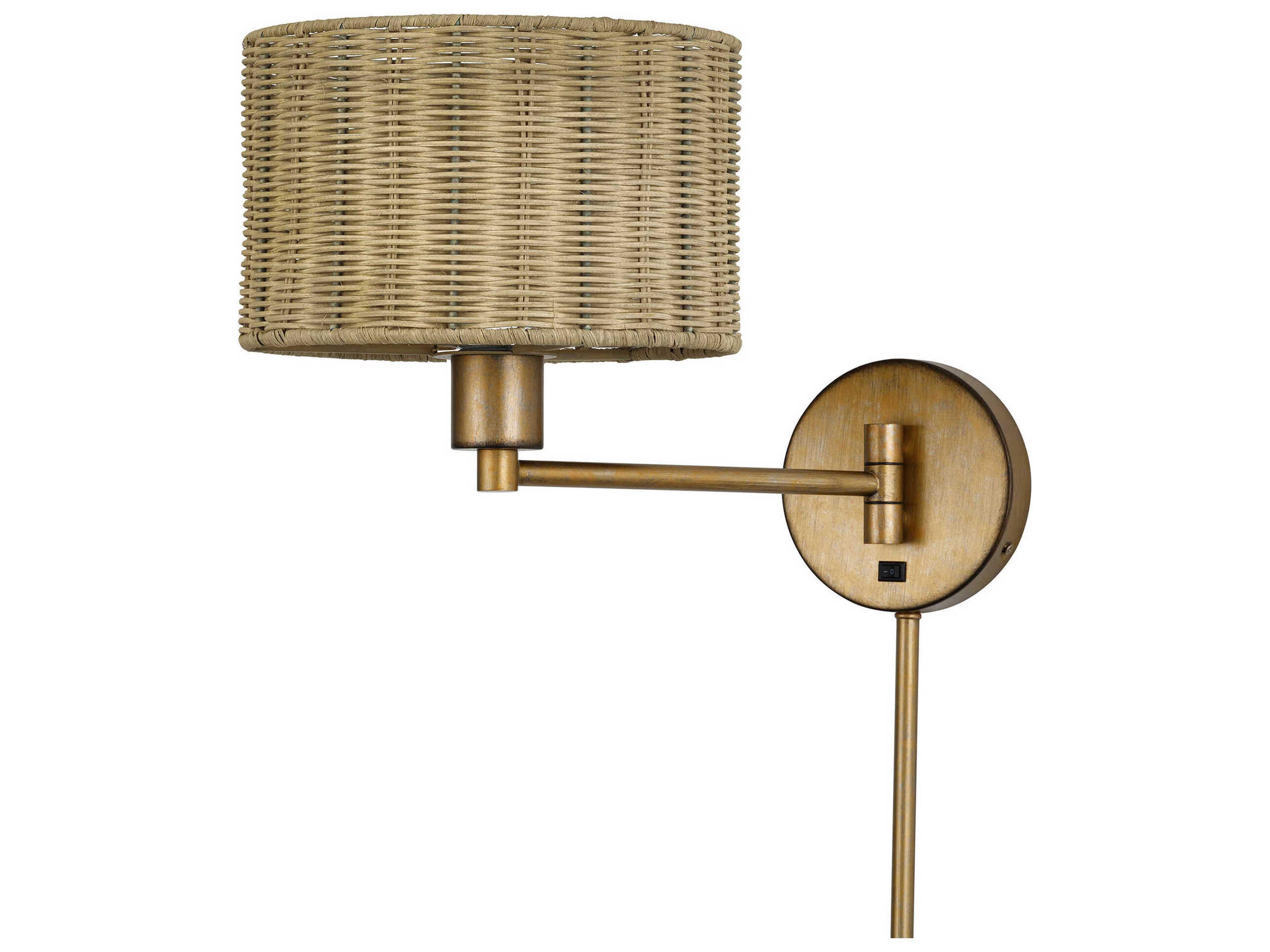 Weavington 1-Light Antique Gold Leaf Swing Wall Sconce