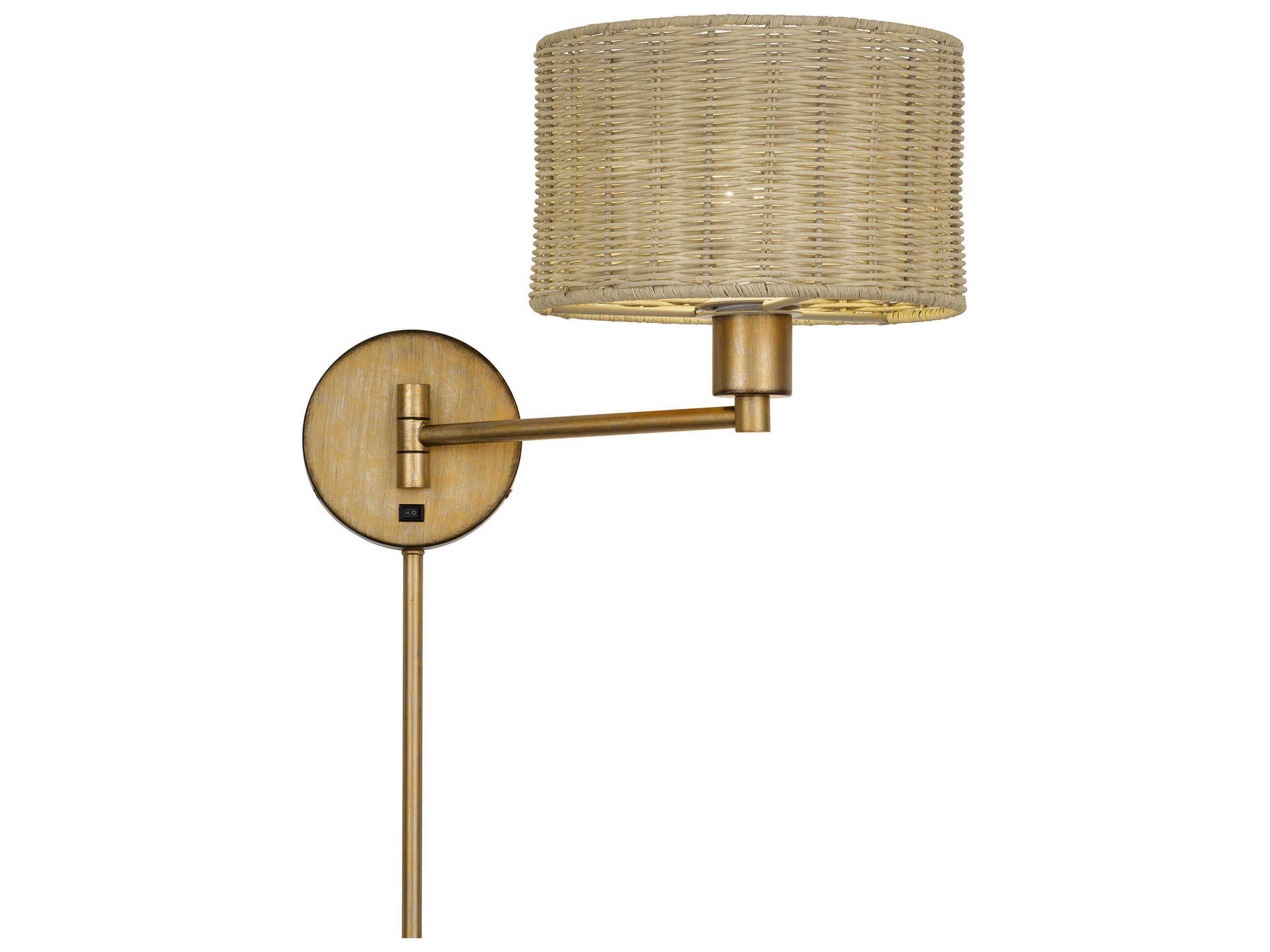Livex Lighting Weavington 1-Light Antique Gold Leaf Swing Wall Sconce