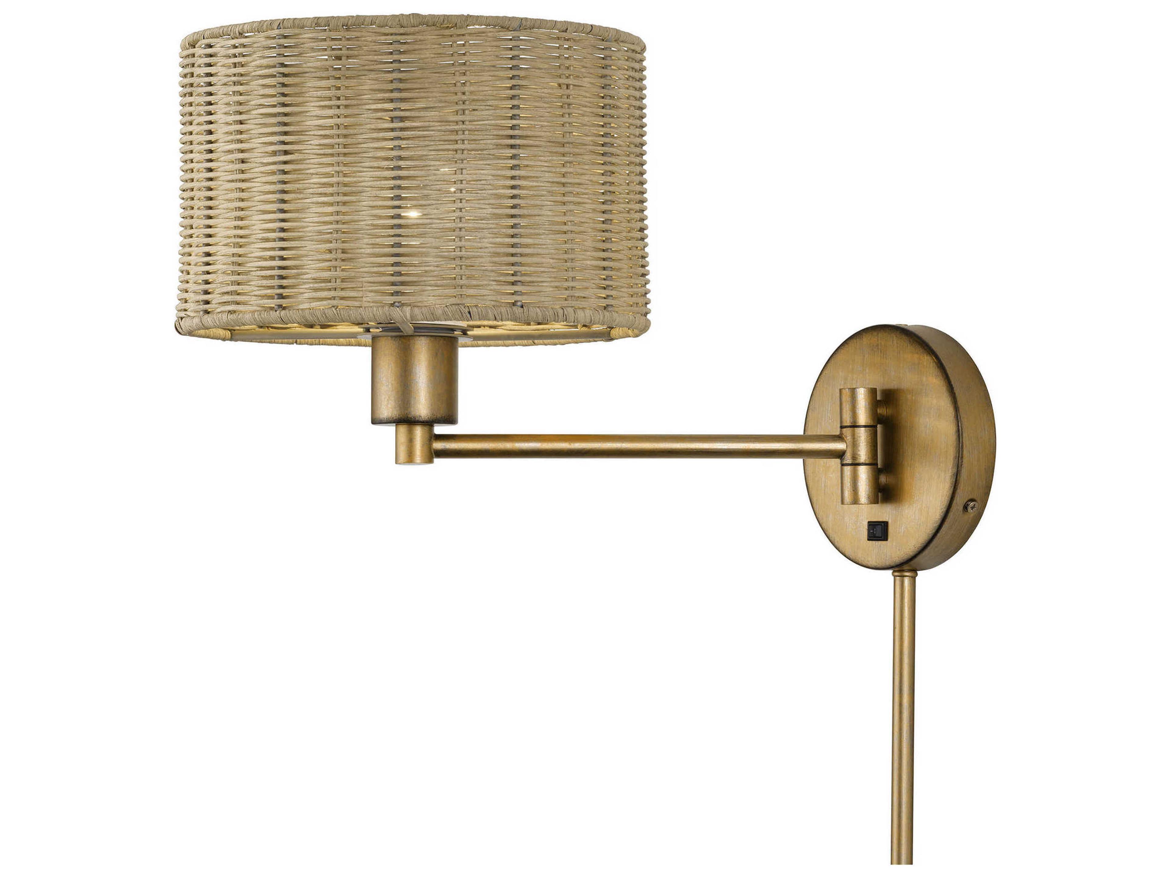 Livex Lighting Weavington 1-Light Antique Gold Leaf Swing Wall Sconce