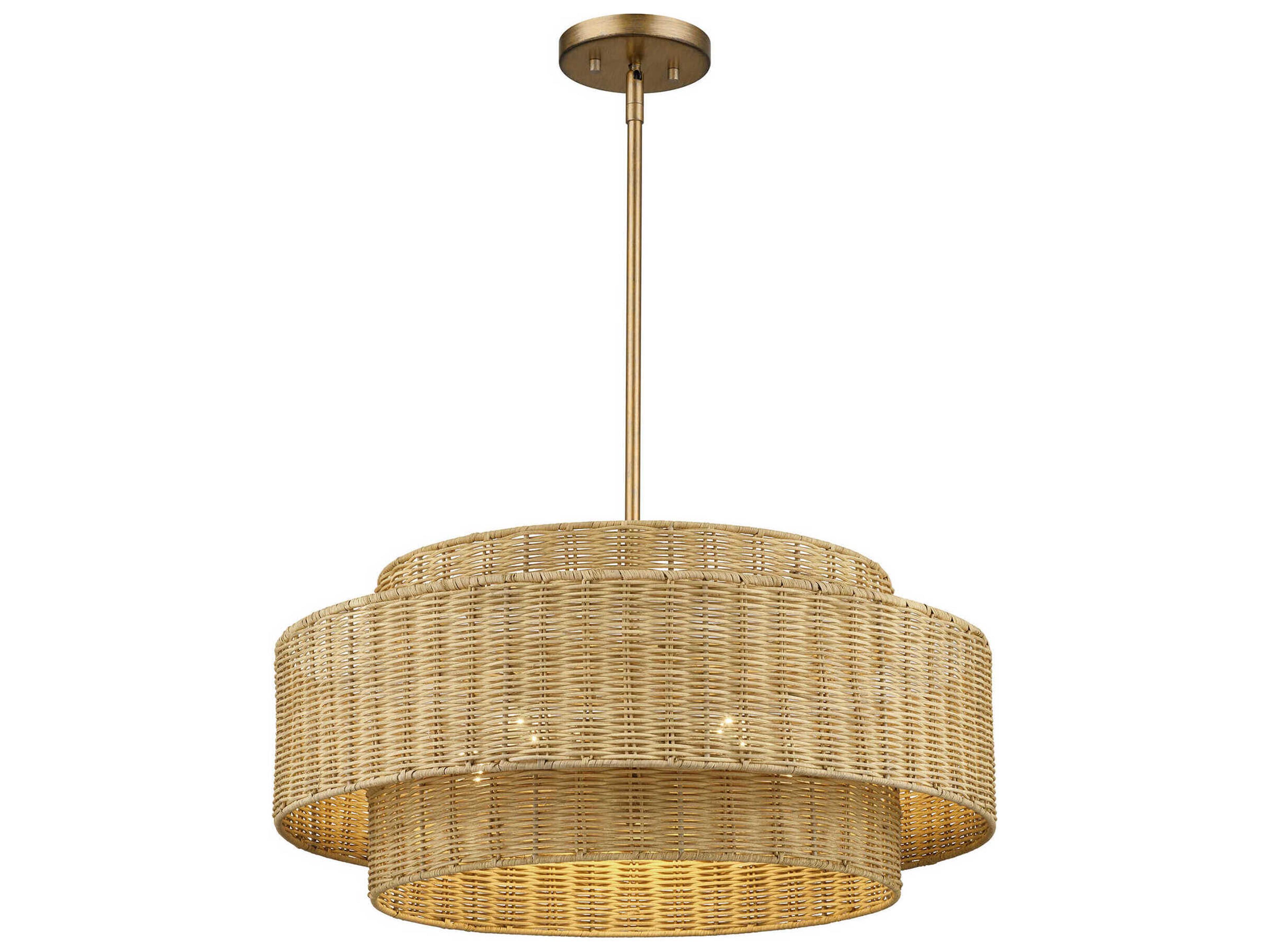 Livex Lighting Weavington 5-Light Antique Gold Leaf Drum Pendant