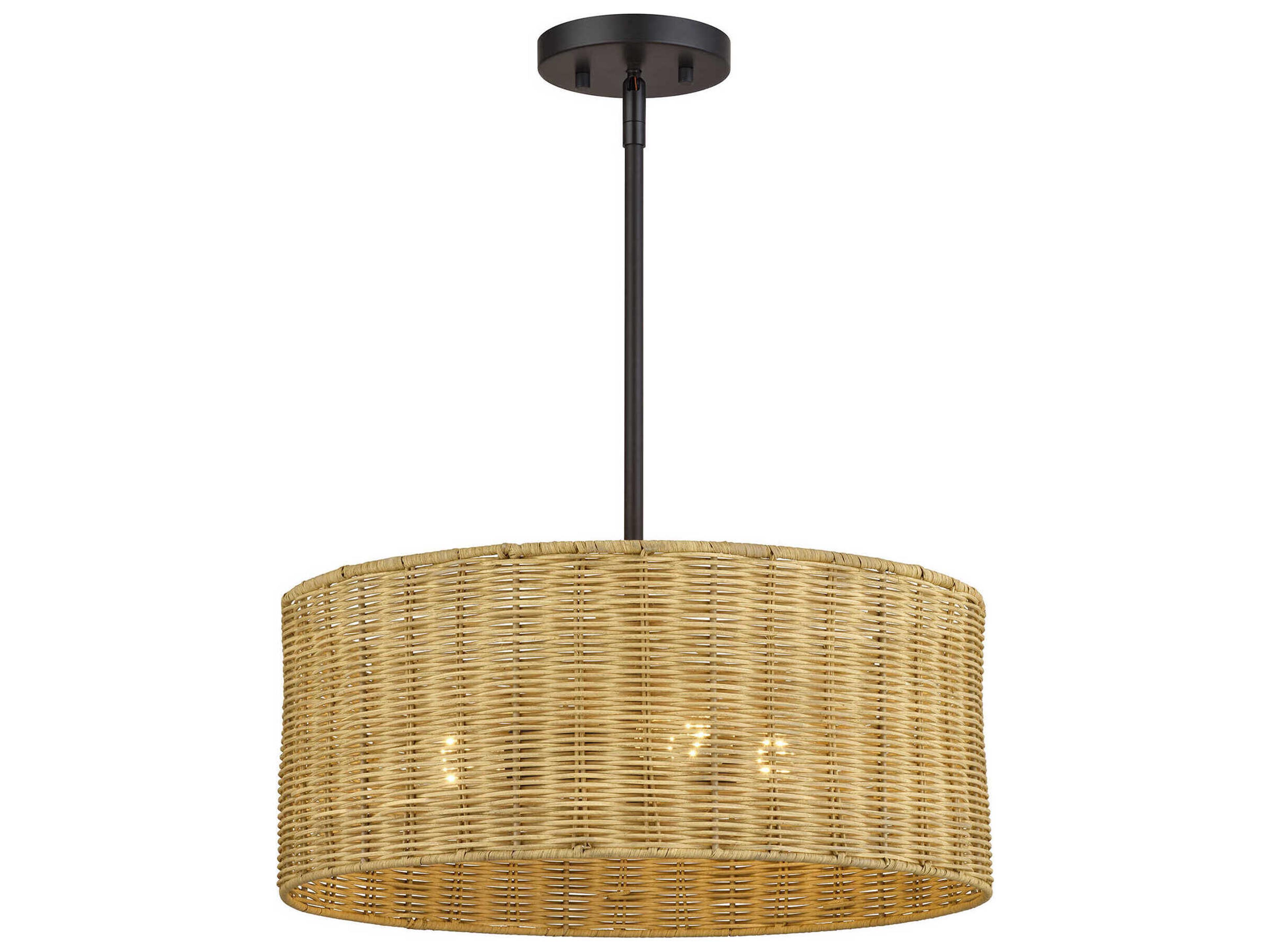 Livex Lighting Weavington 3-Light Bronze Drum Pendant