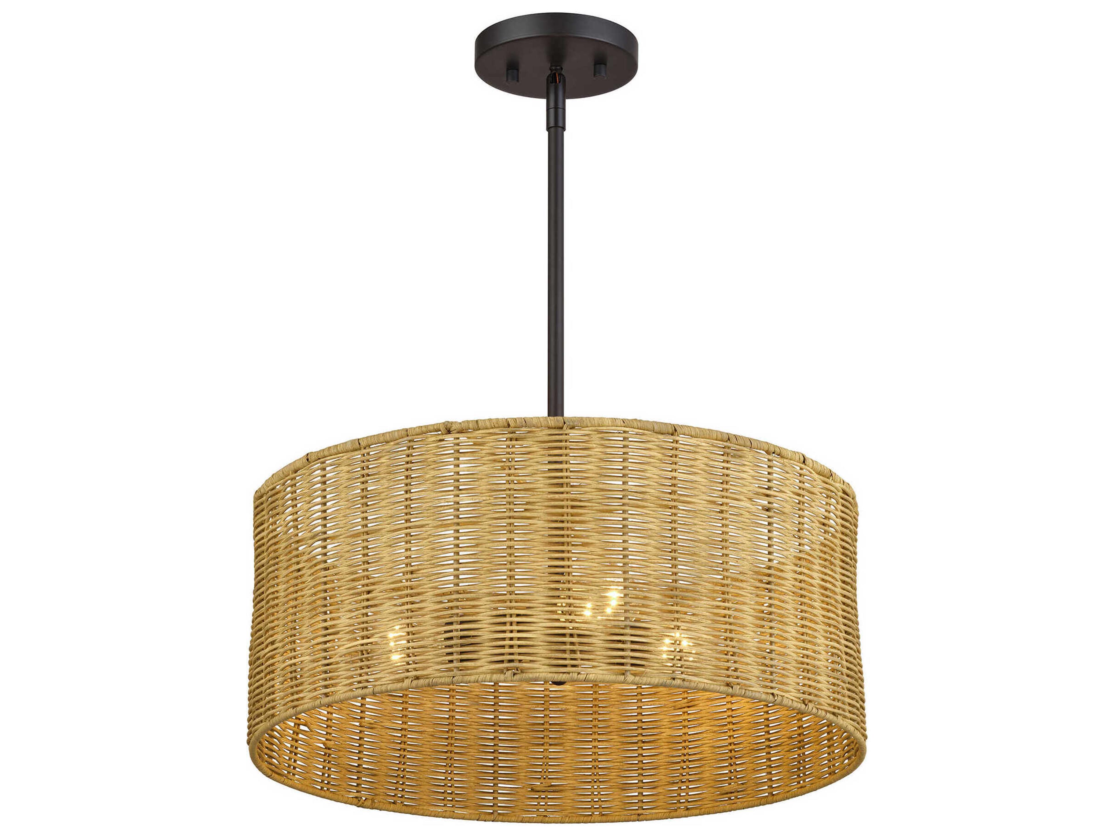 Livex Lighting Weavington 3-Light Bronze Drum Pendant
