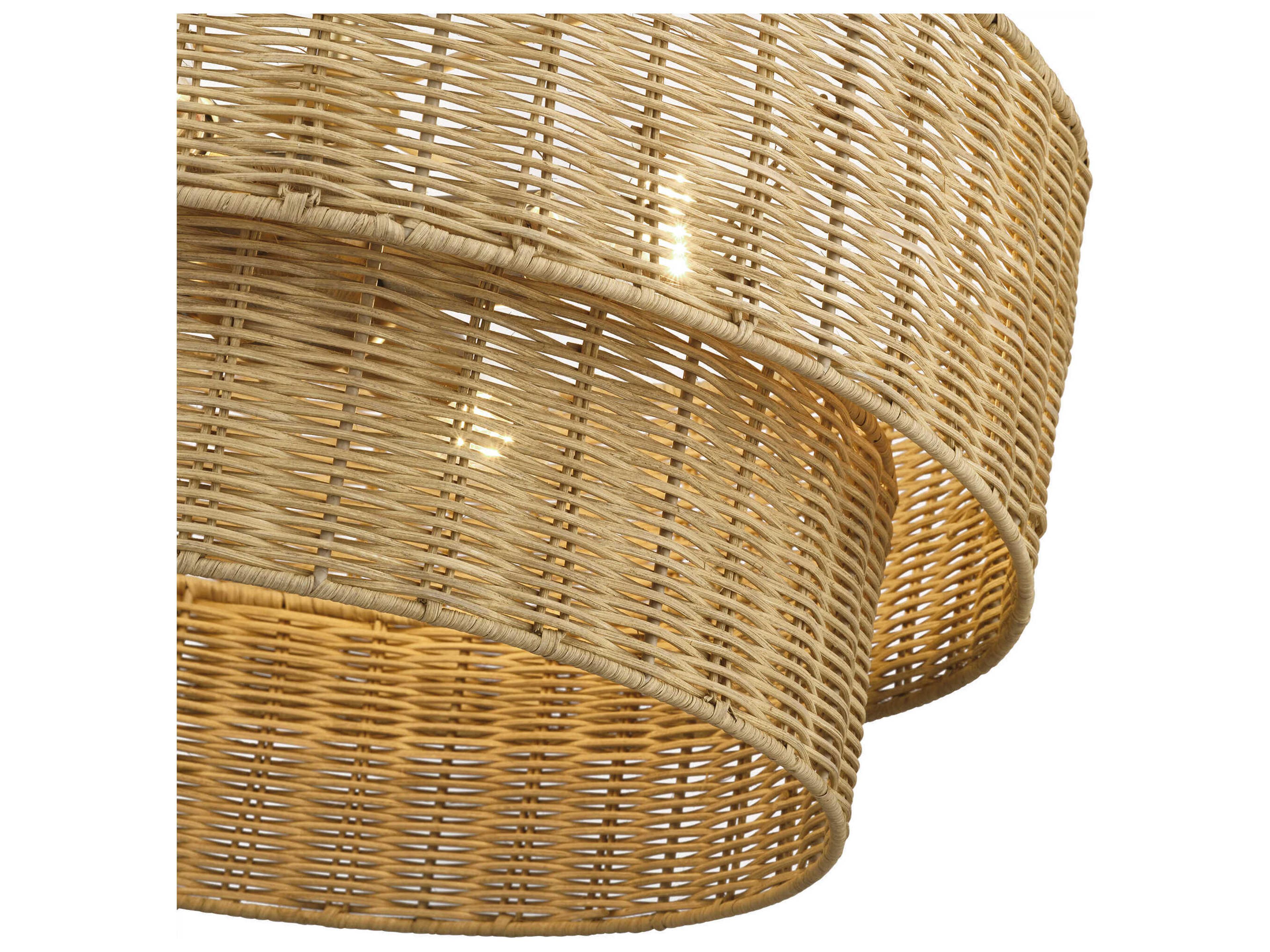 Livex Lighting Weavington 4-Light Antique Gold Leaf Drum Pendant