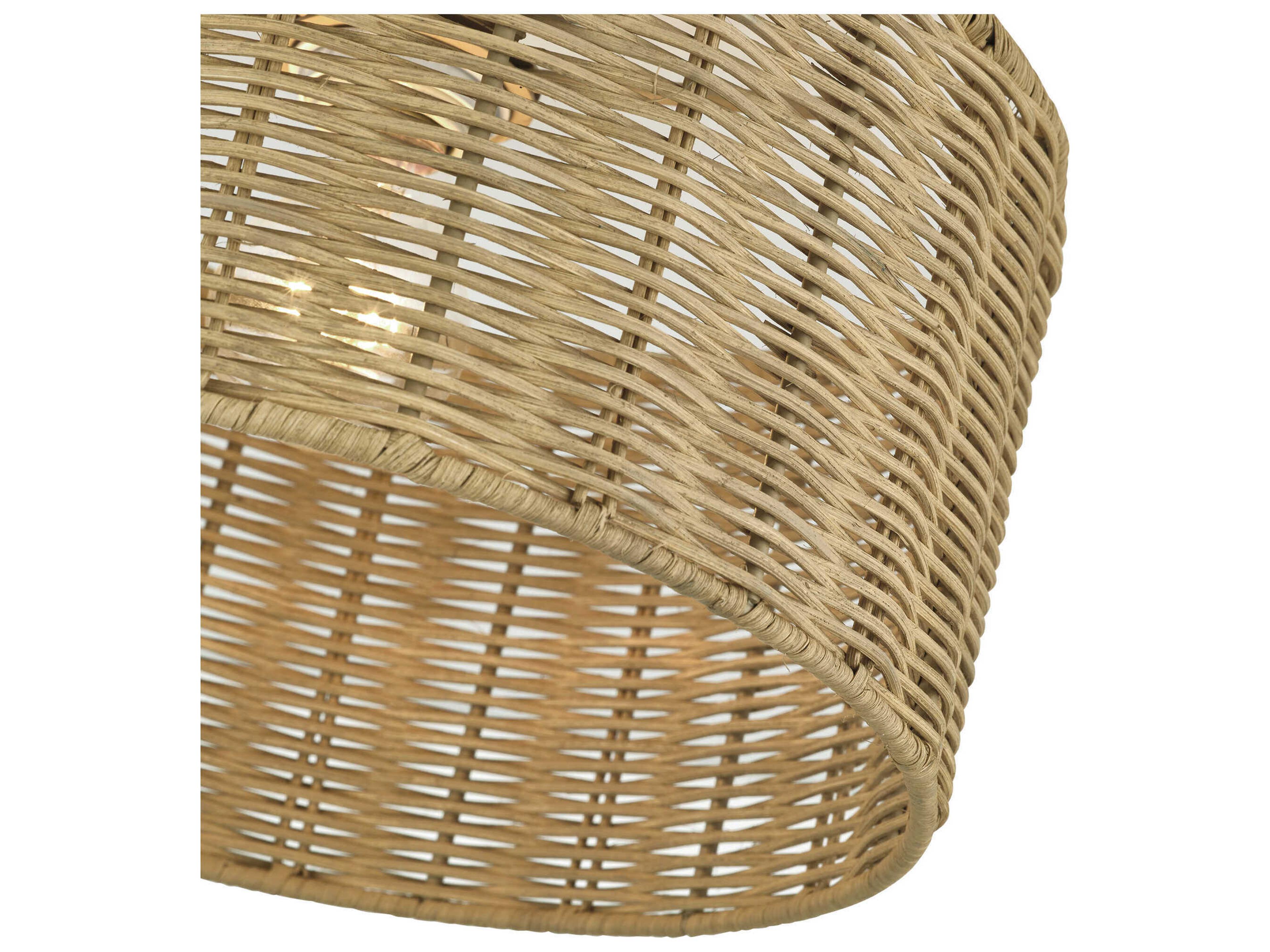 Livex Lighting Weavington 1-Light Antique Gold Leaf Drum Semi Flush Mount