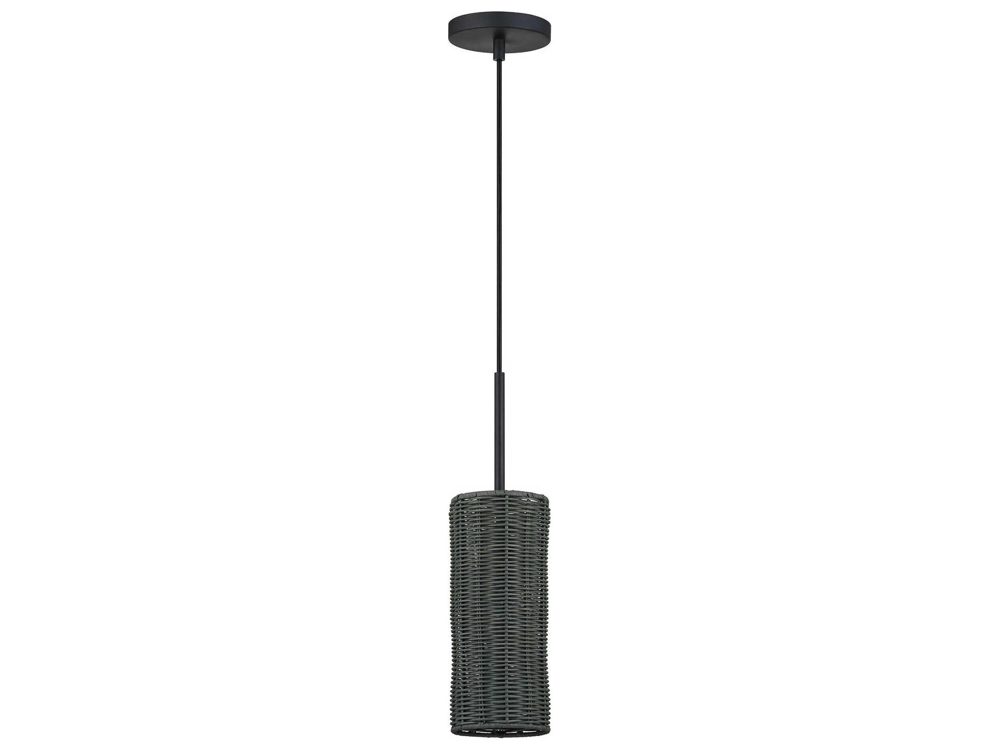 Weavington 1-Light Black Cylinder Mini Pendant