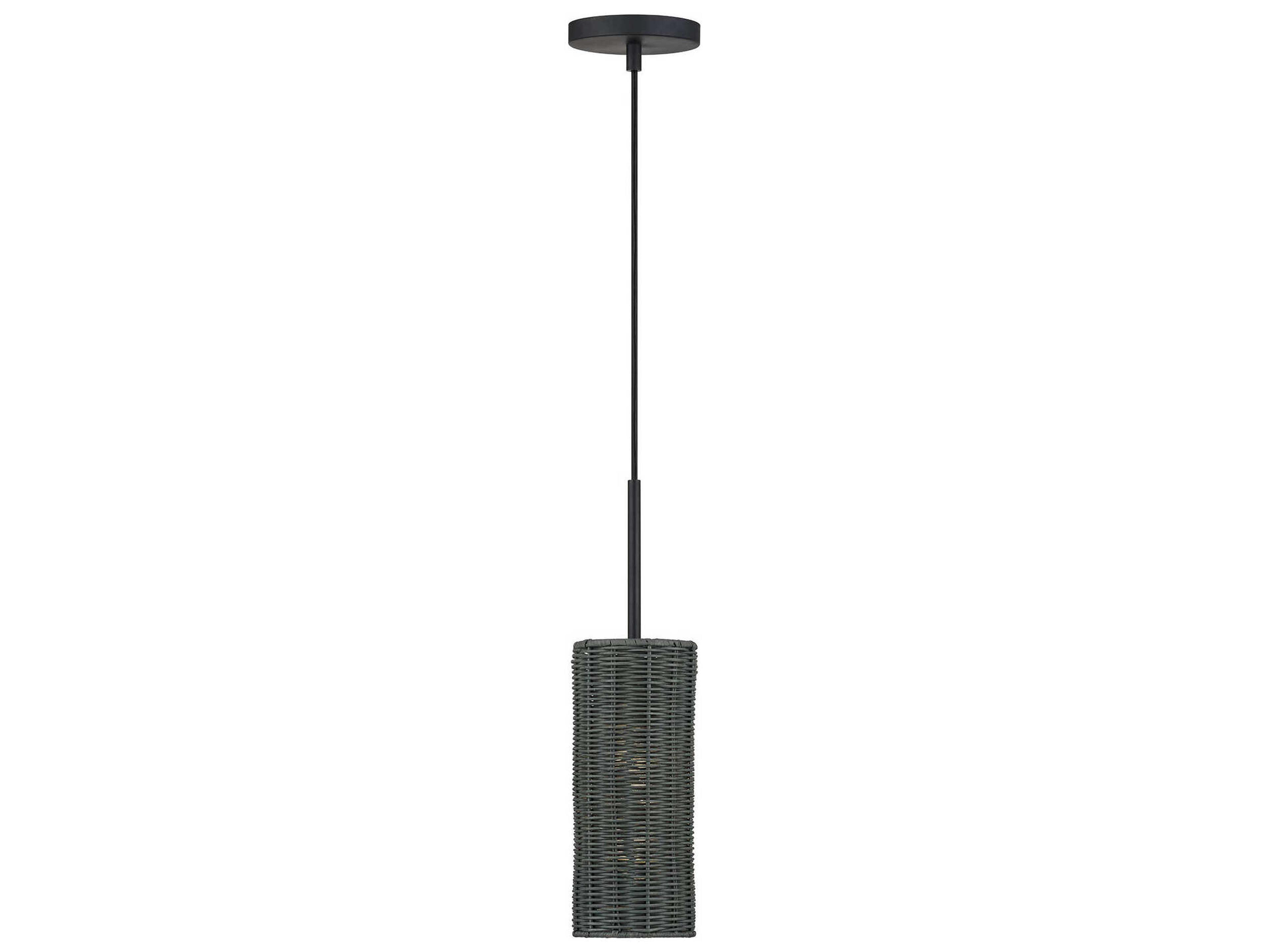 Livex Lighting Weavington 1-Light Black Cylinder Mini Pendant