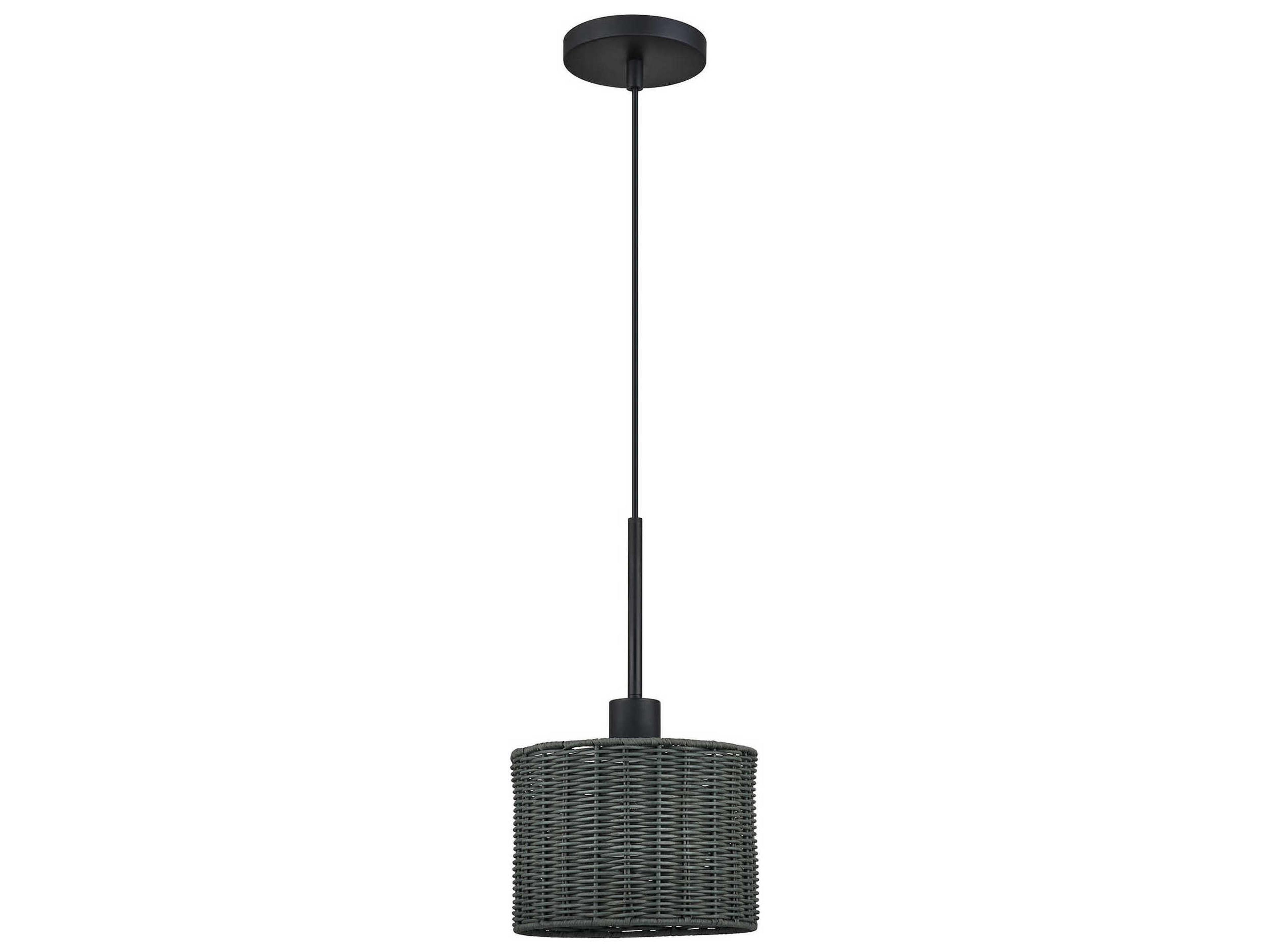 Weavington 1-Light Black Drum Mini Pendant