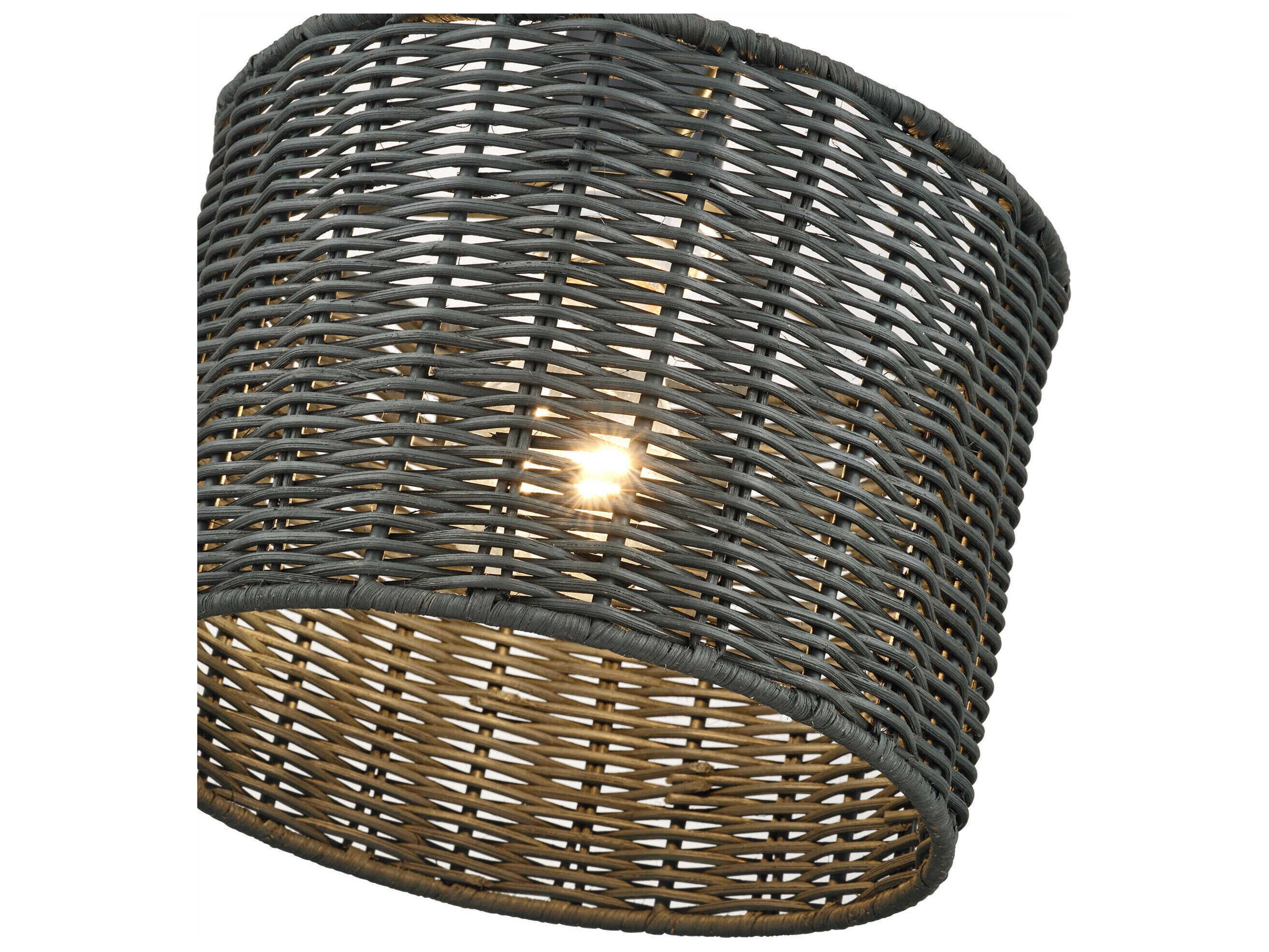 Livex Lighting Weavington 1-Light Black Drum Mini Pendant