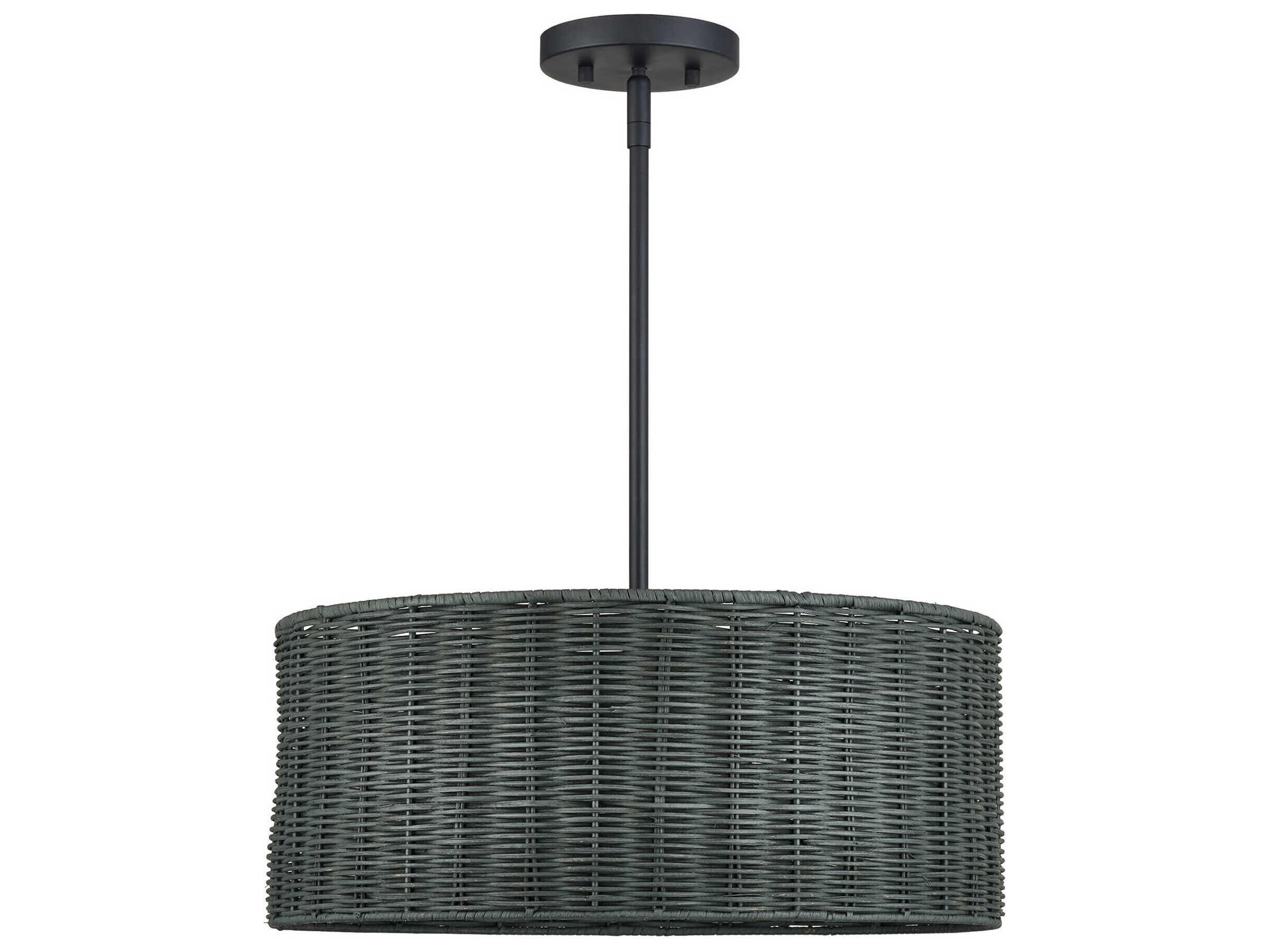 Weavington 3-Light Black Drum Pendant