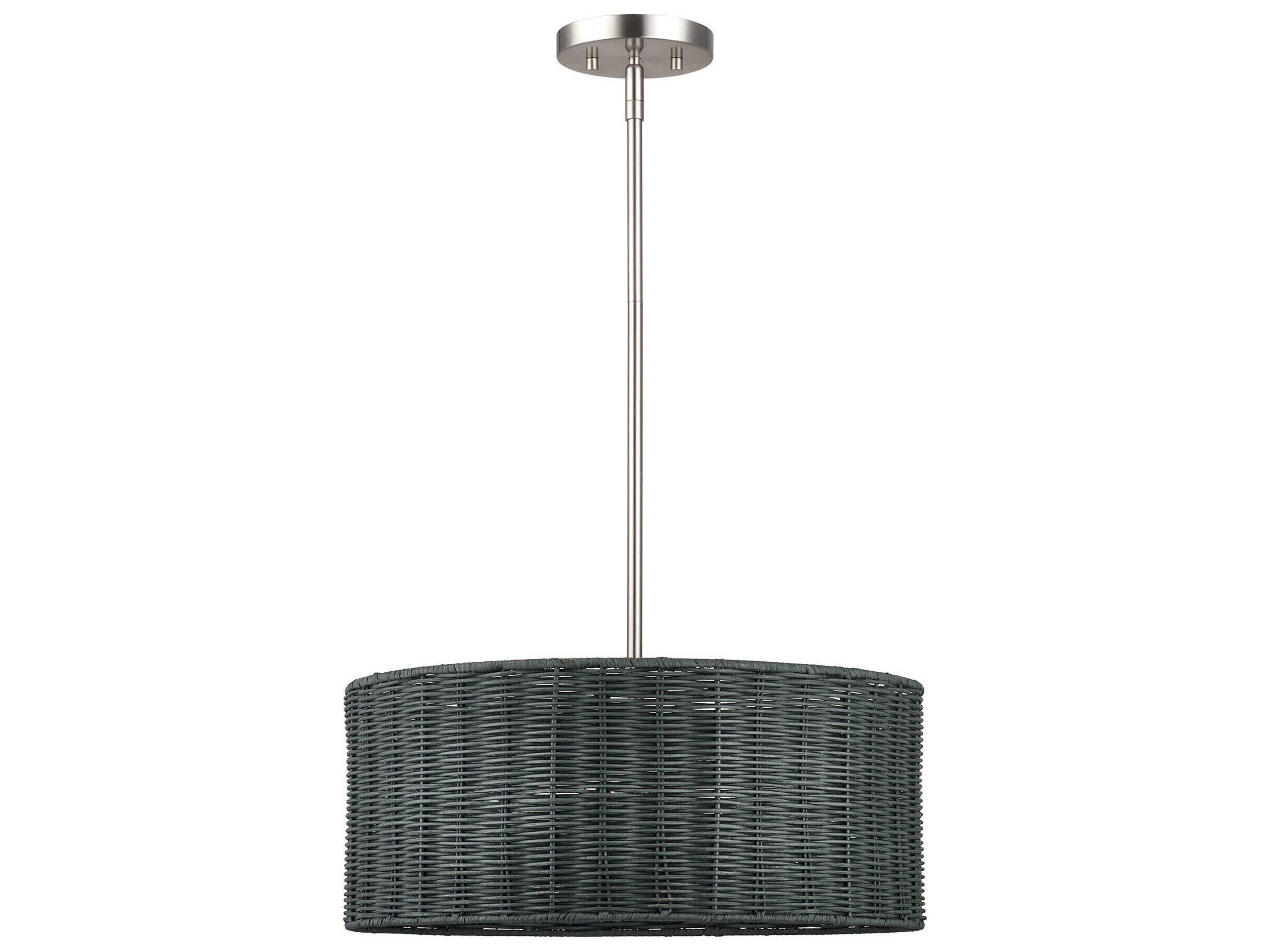 Weavington 3-Light Brushed Nickel Drum Pendant