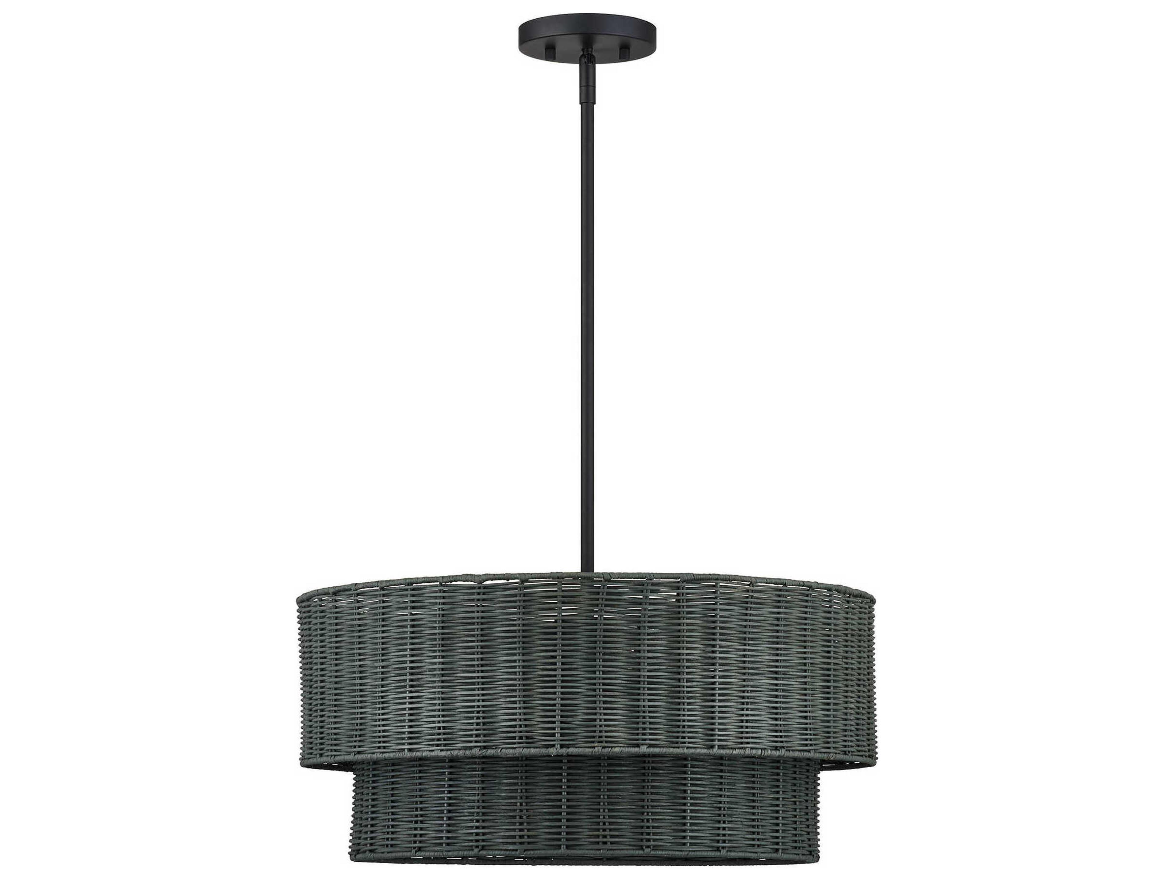 Weavington 4-Light Black Drum Pendant