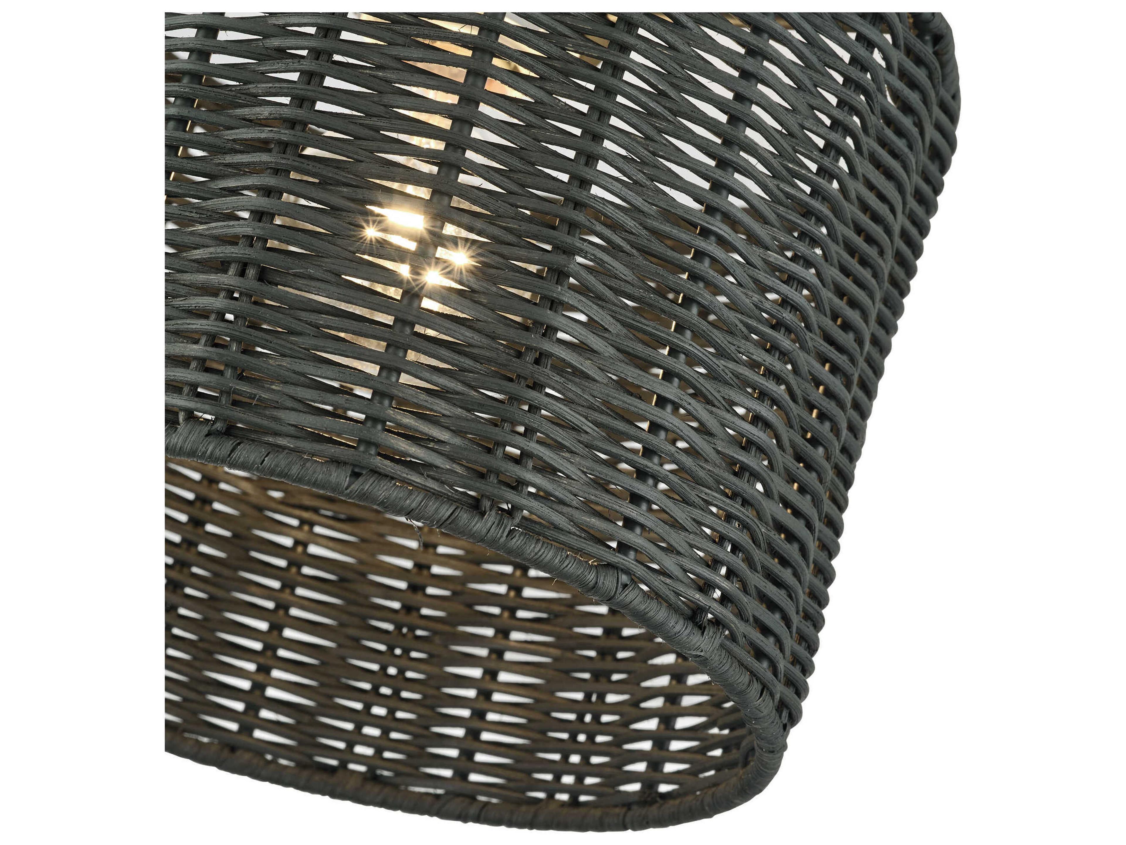 Livex Lighting Weavington 1-Light Black Drum Semi Flush Mount