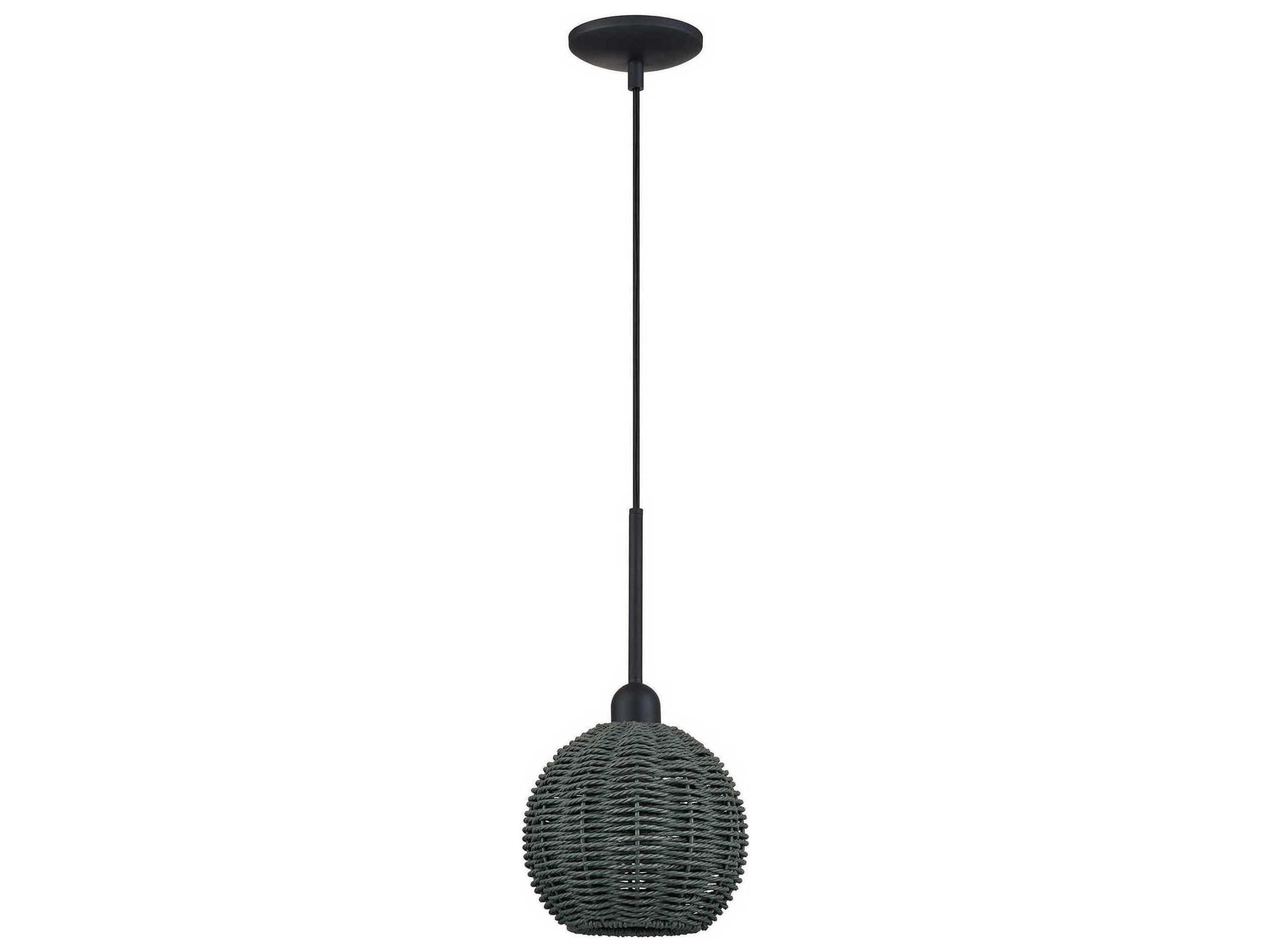 Deluna 1-Light Black Globe Mini Pendant