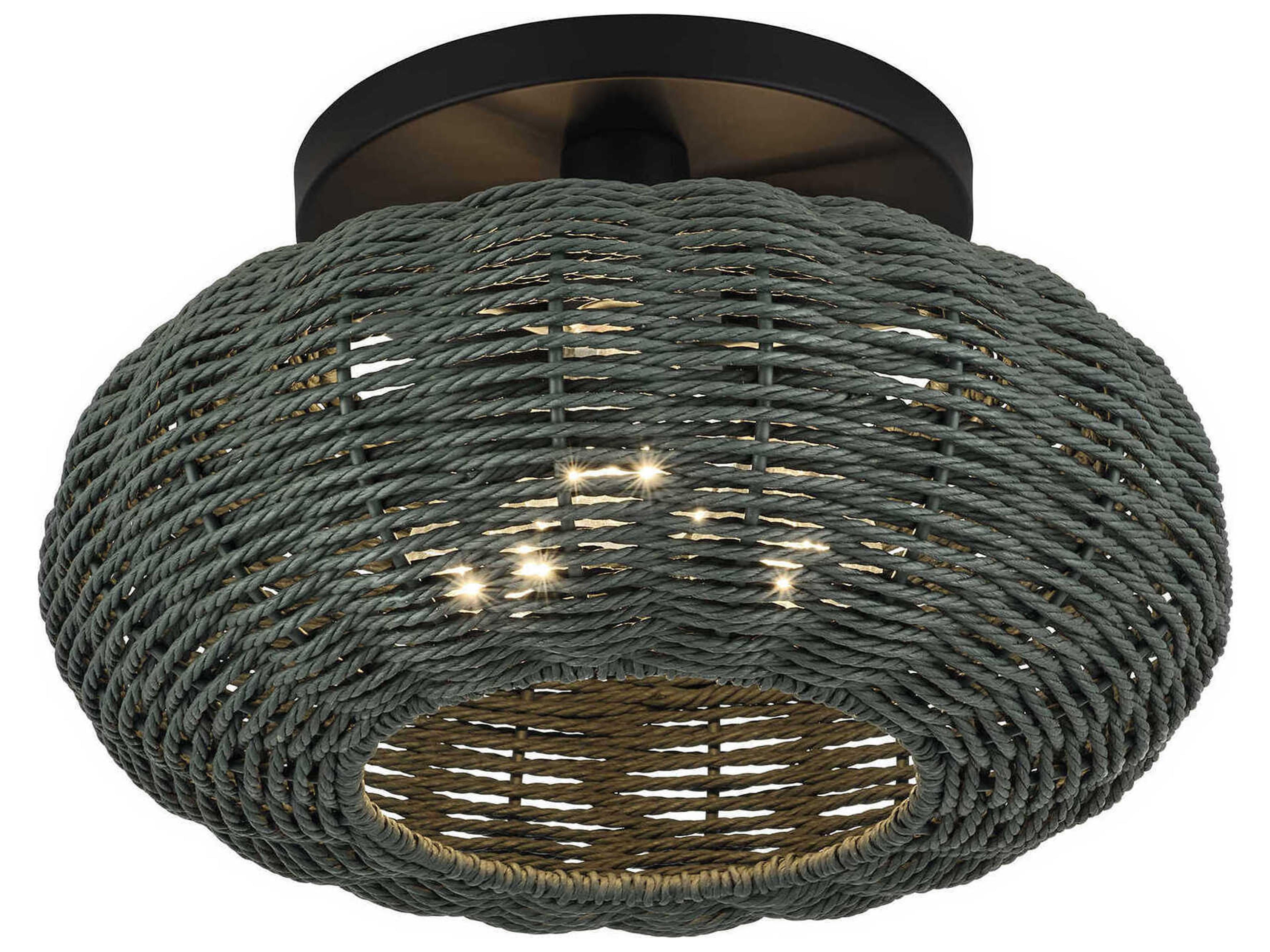 Livex Lighting Deluna 3-Light Black Semi Flush Mount