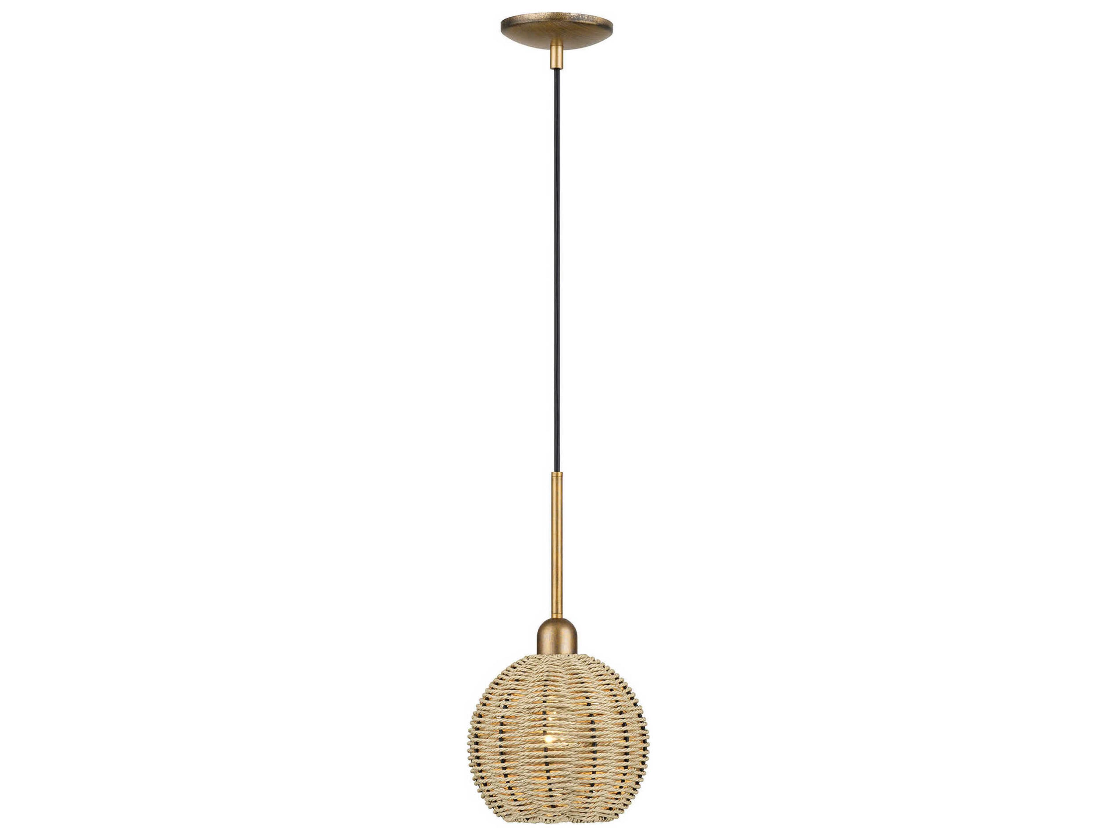 Livex Lighting Summervine 1-Light Antique Gold Leaf Drum Mini Pendant