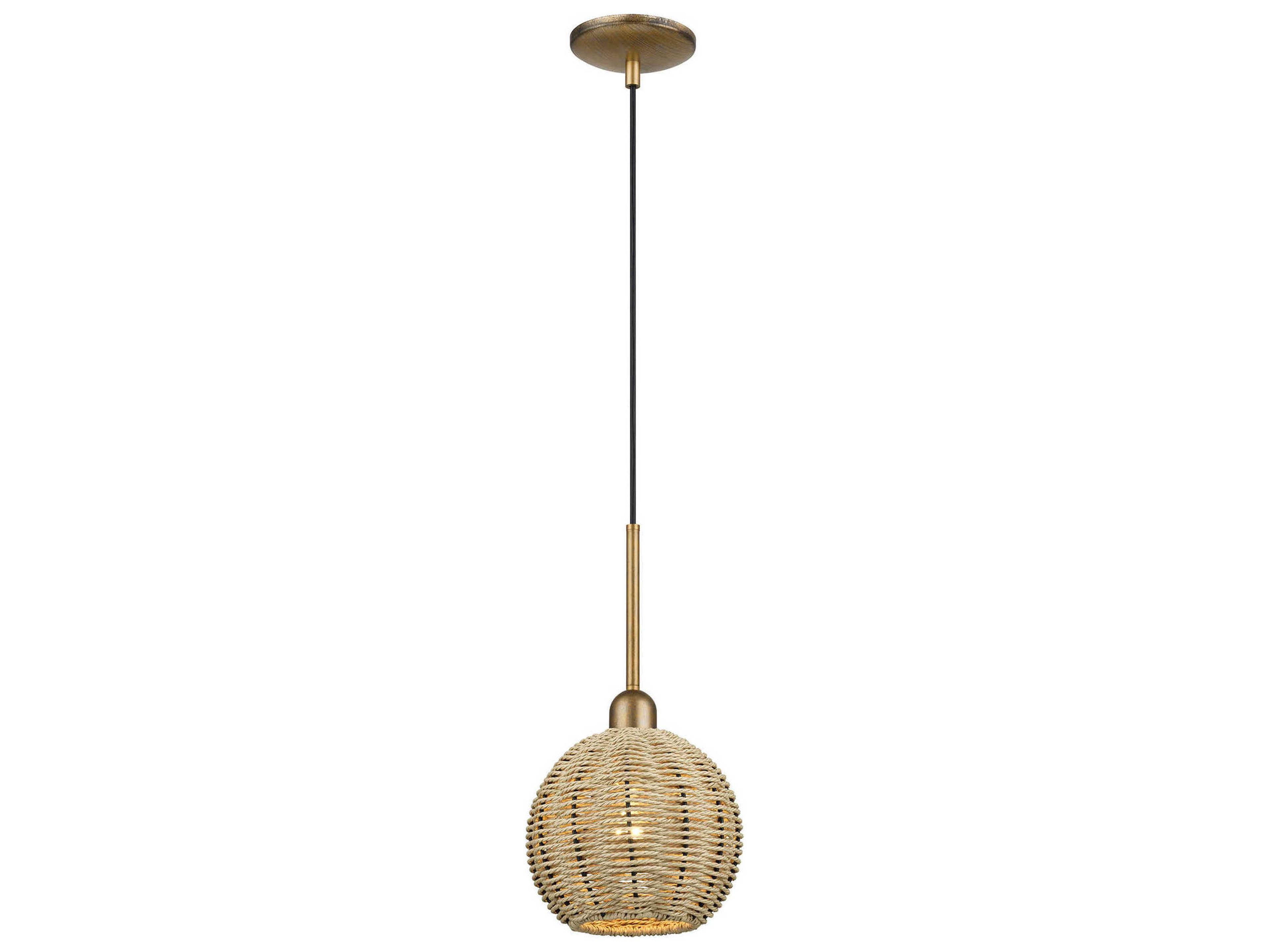 Livex Lighting Summervine 1-Light Antique Gold Leaf Drum Mini Pendant