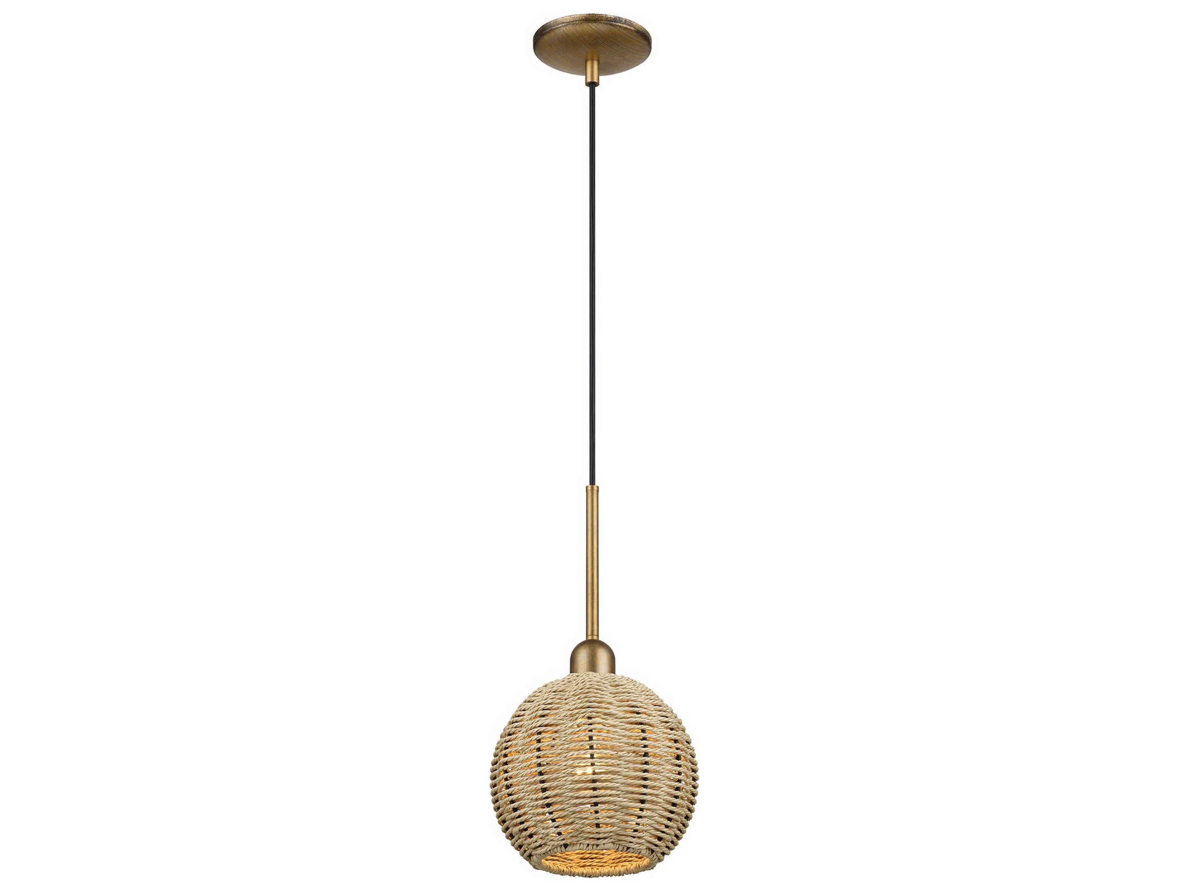 Livex Lighting Summervine 1-Light Antique Gold Leaf Drum Mini Pendant