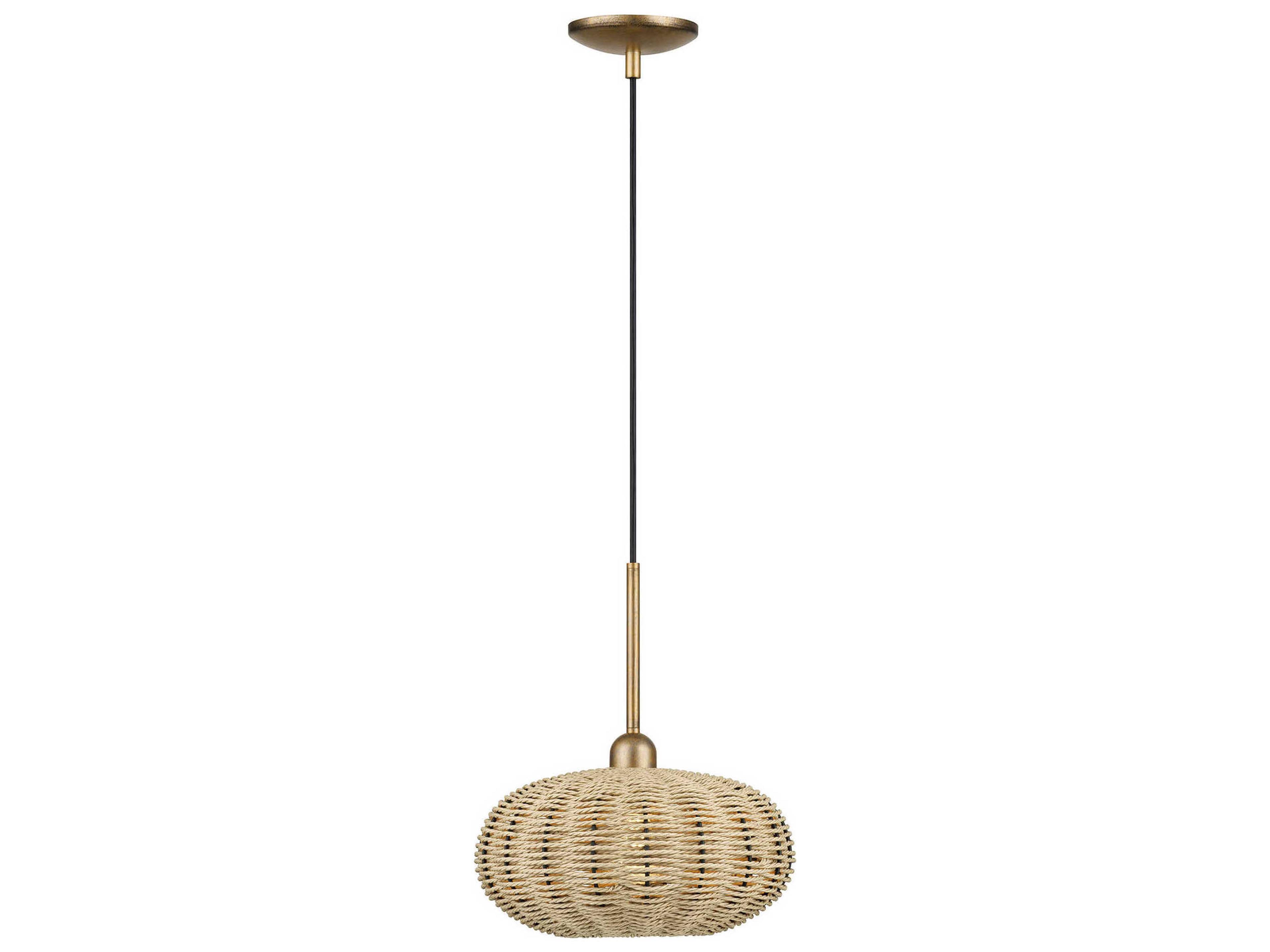 Livex Lighting Summervine 1-Light Antique Gold Leaf Drum Mini Pendant