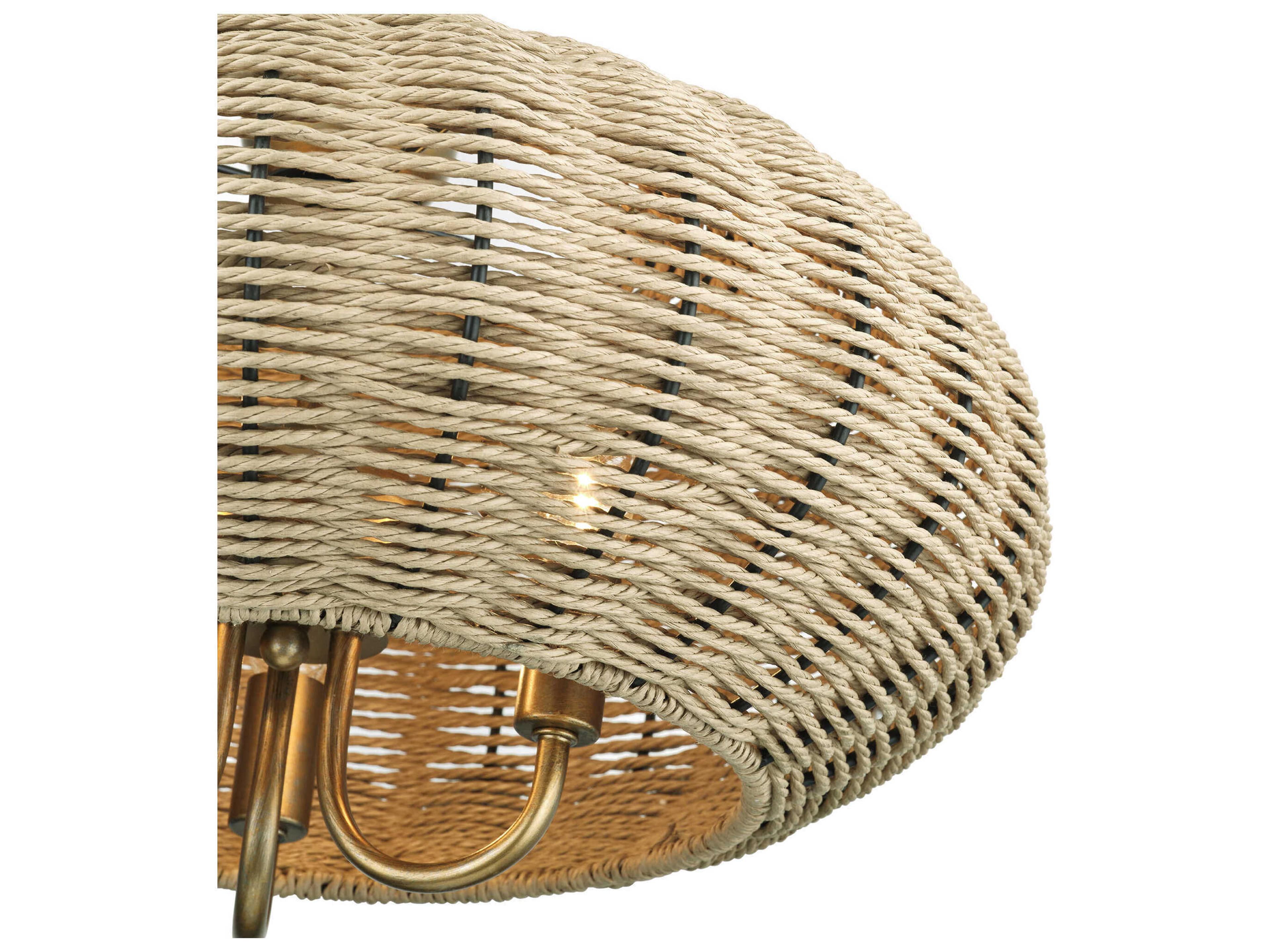 Livex Lighting Summervine 3-Light Antique Gold Leaf Drum Pendant