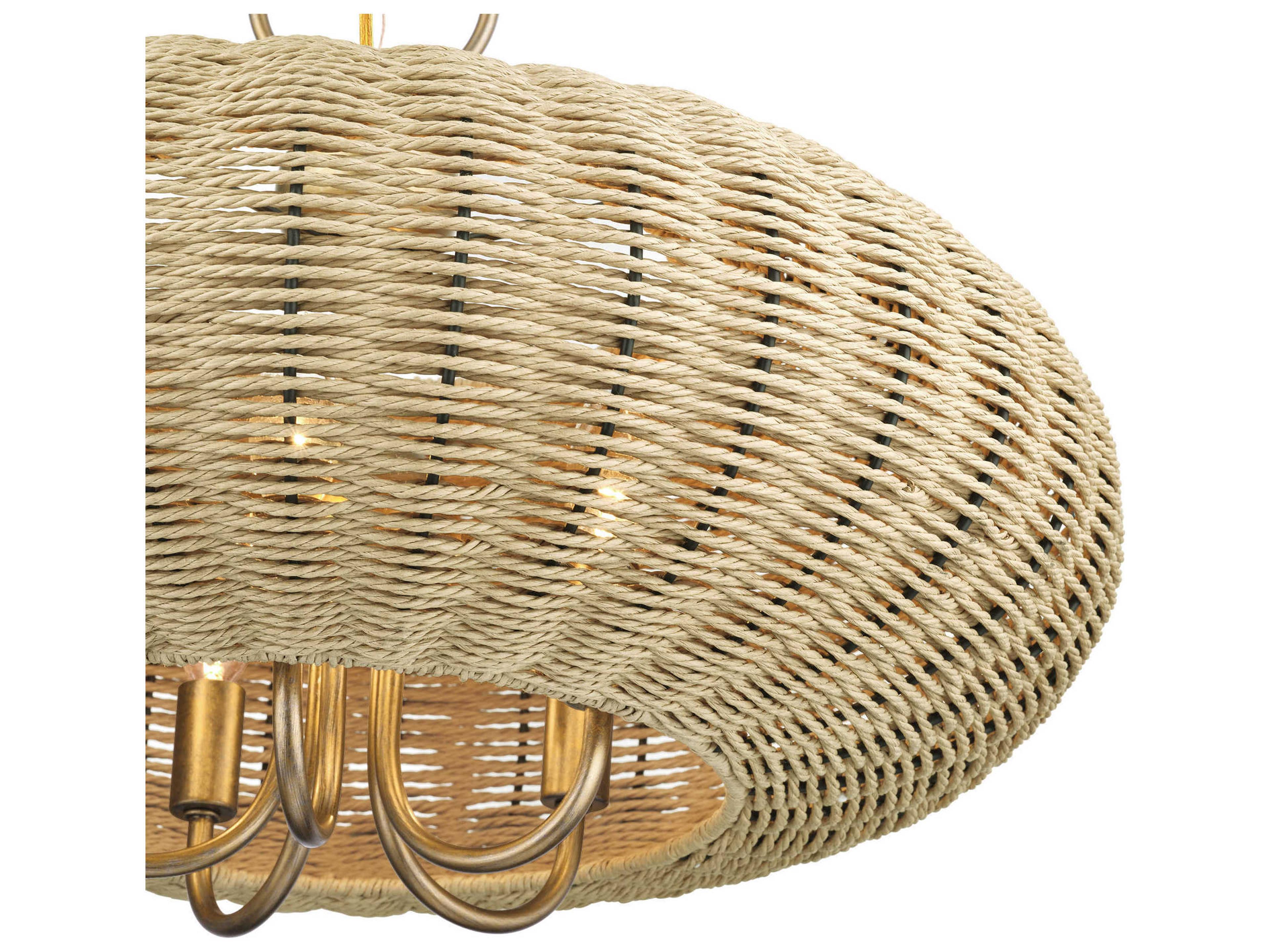 Livex Lighting Summervine 5-Light Antique Gold Leaf Linear Pendant